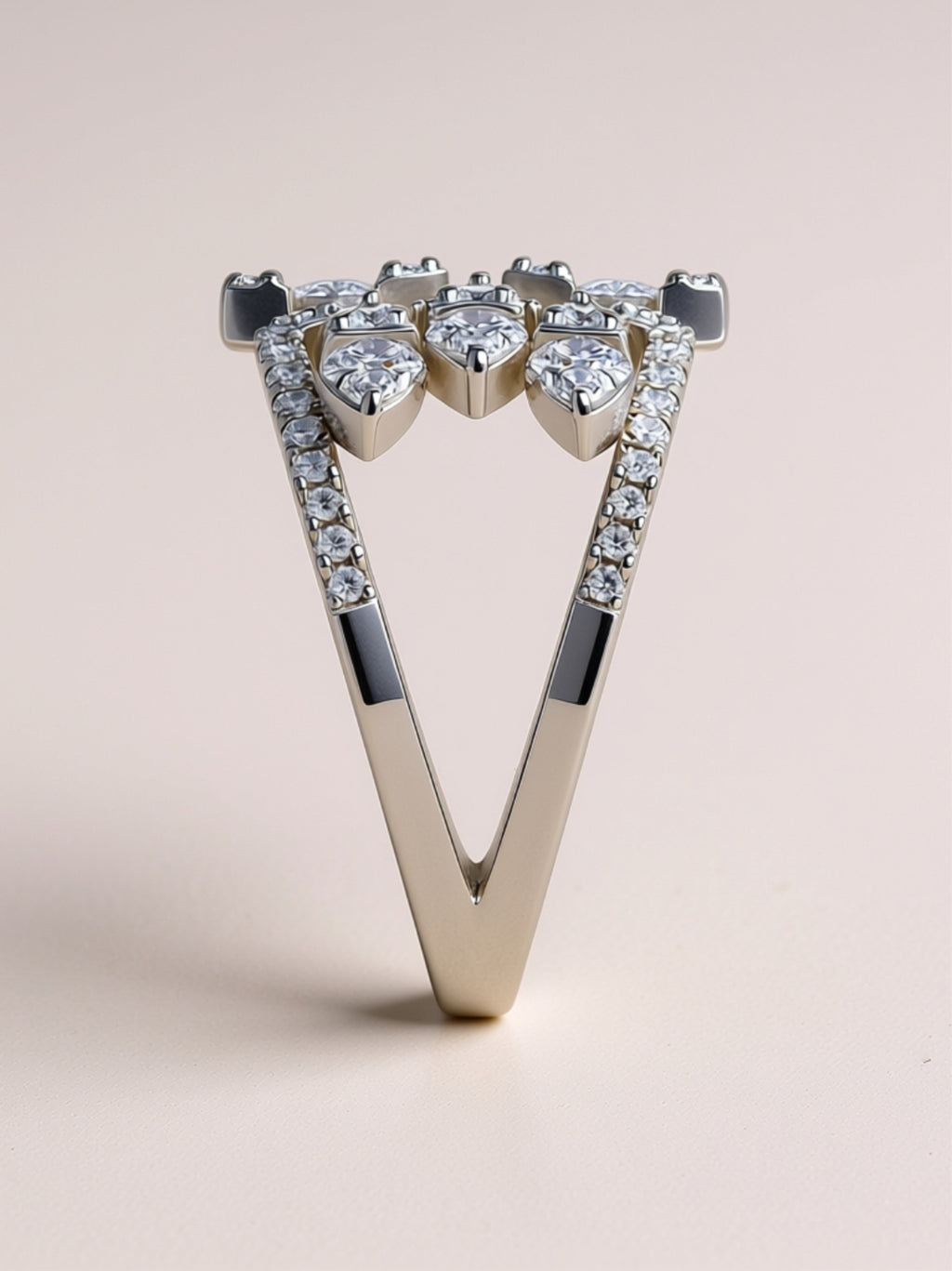 Floral Moissanite Statement Ring