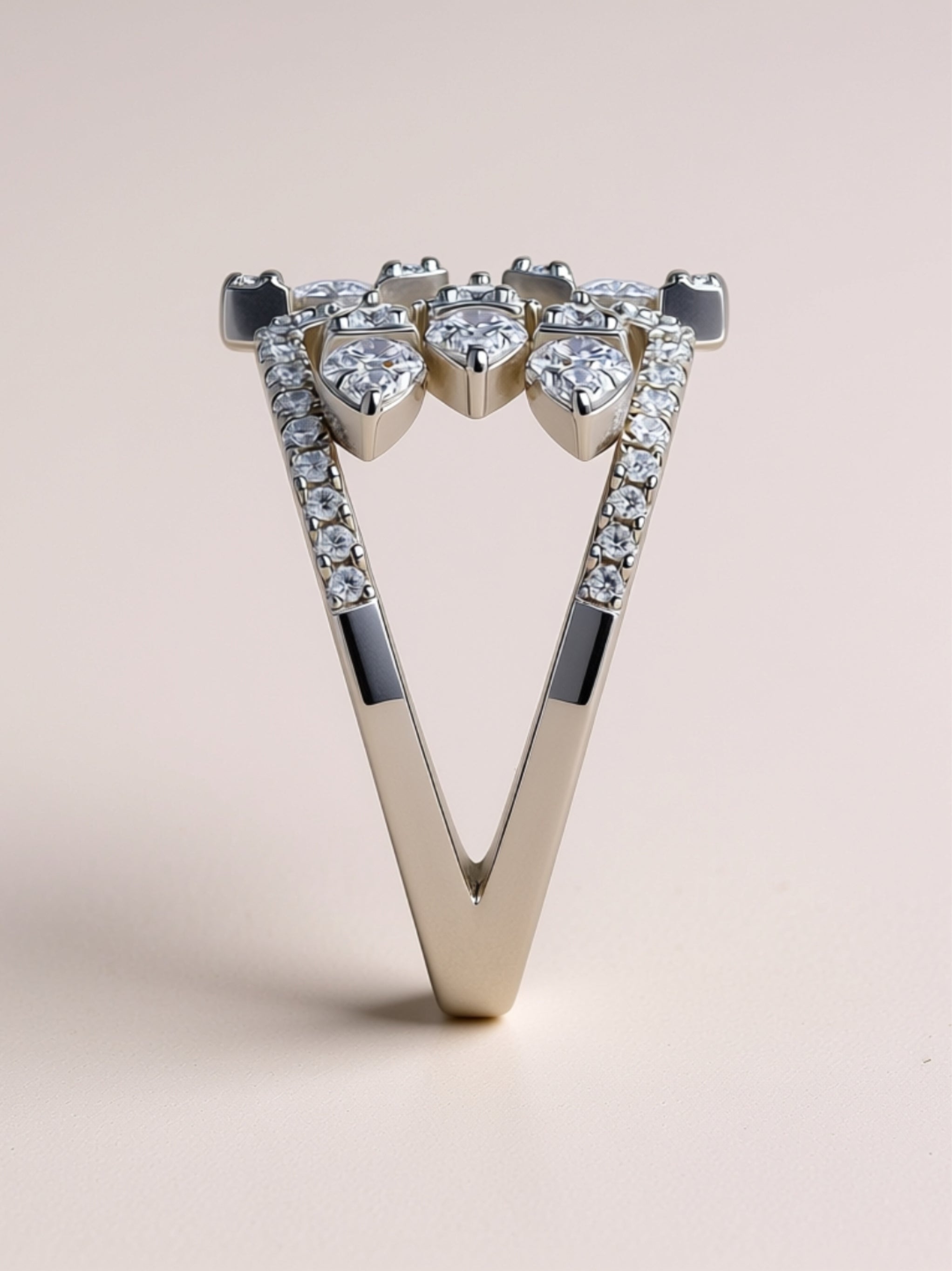 Floral Moissanite Statement Ring