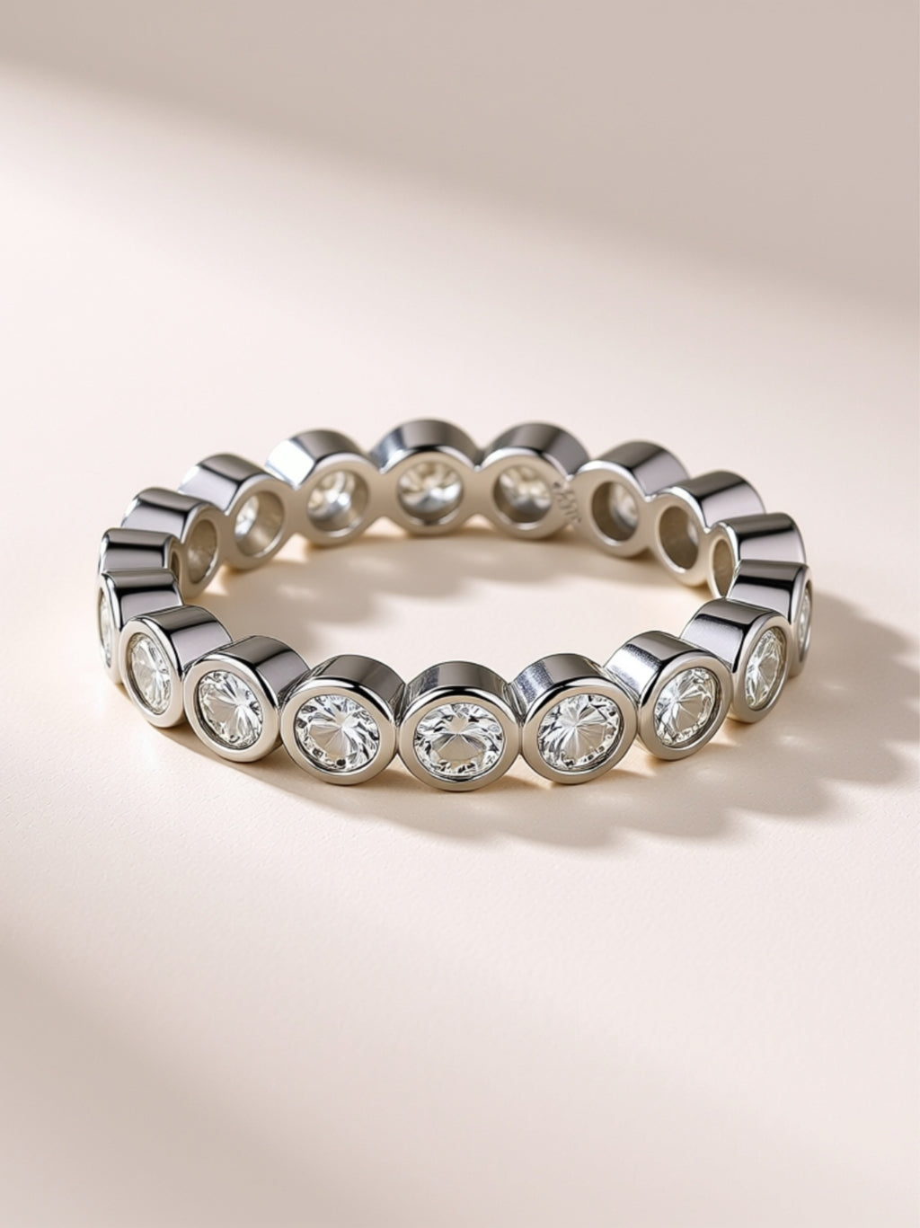 Bezel‑Set Moissanite Eternity Band
