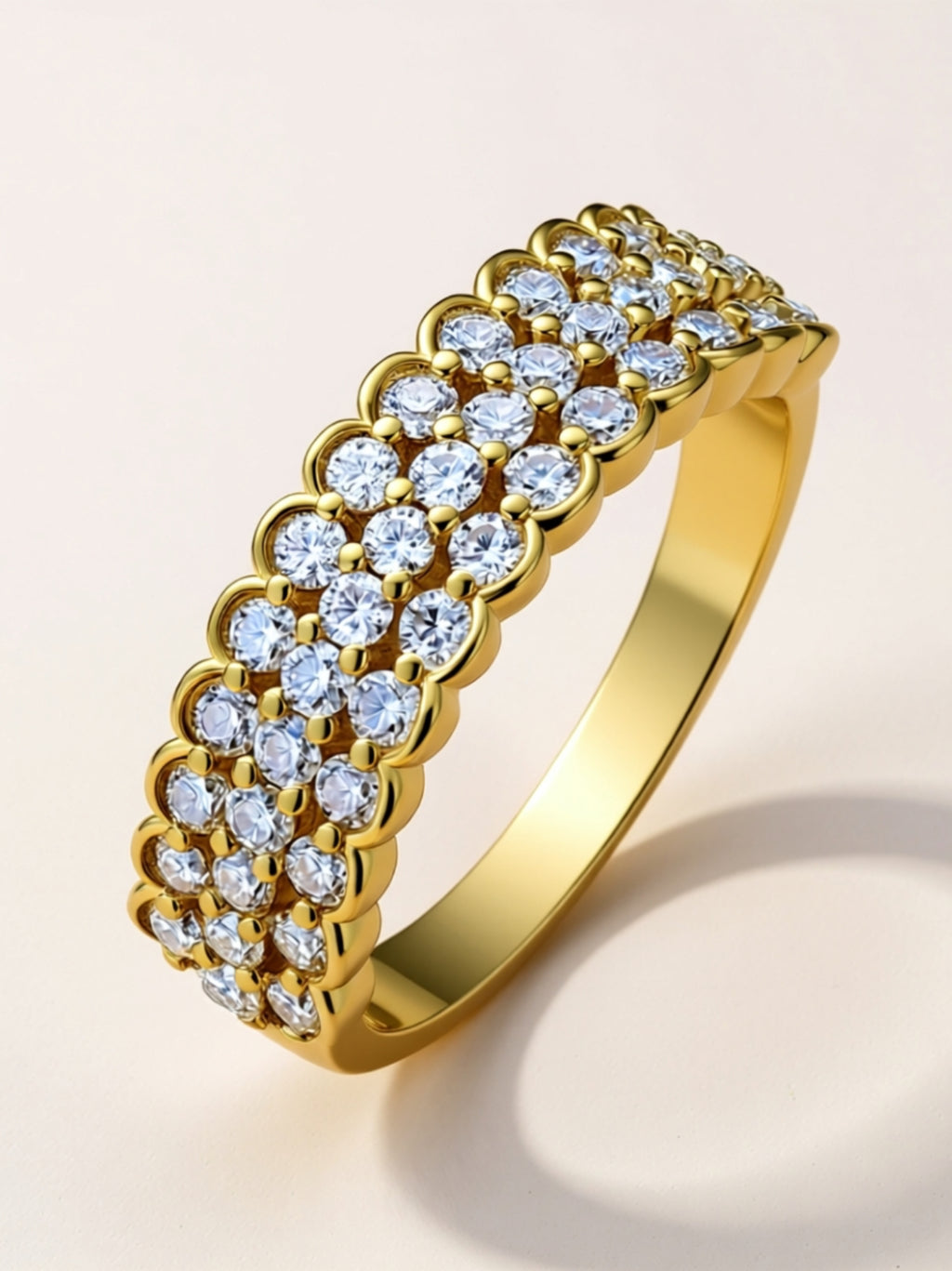 Triple Row Moissanite Band