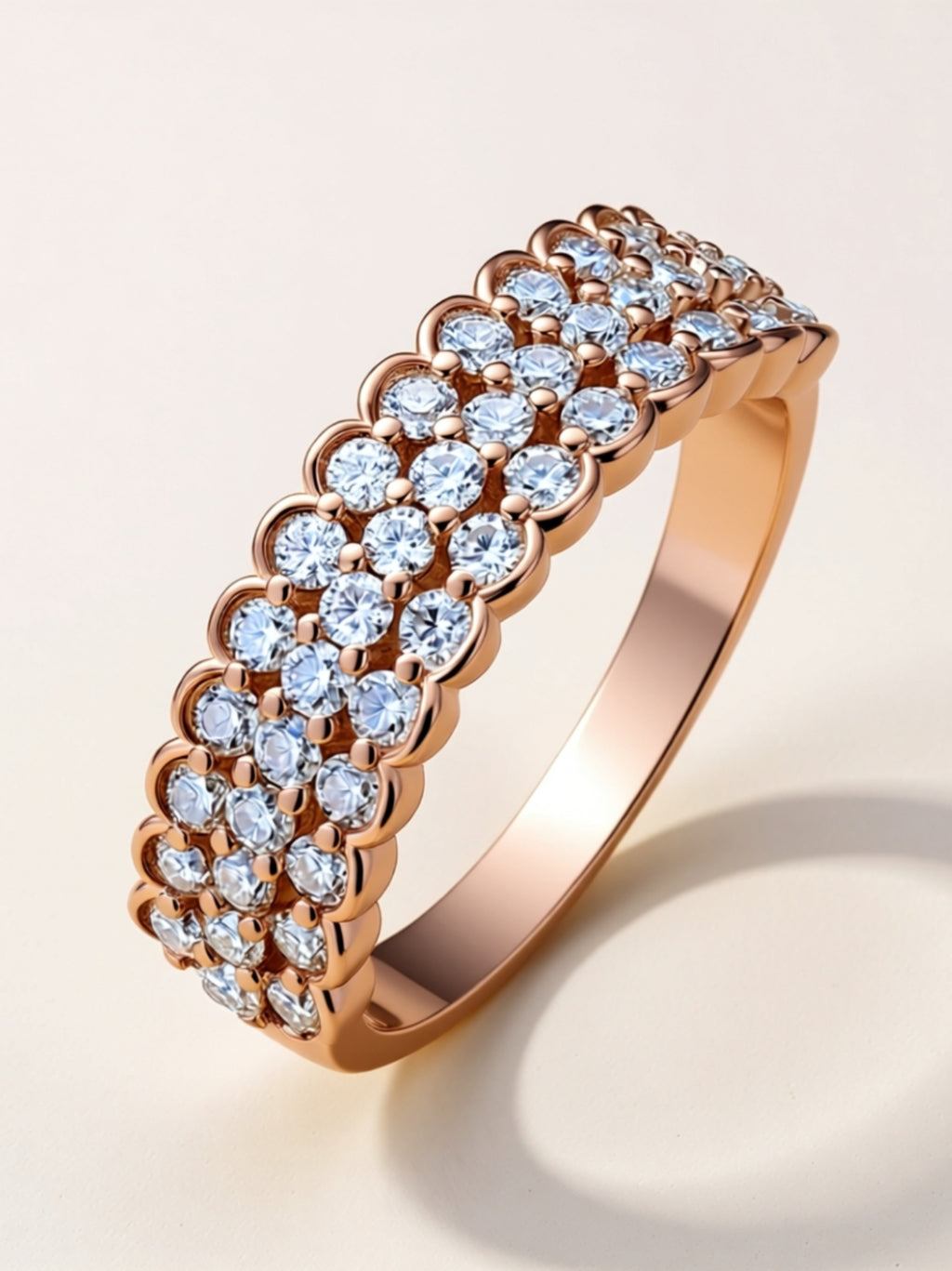 Triple Row Moissanite Band