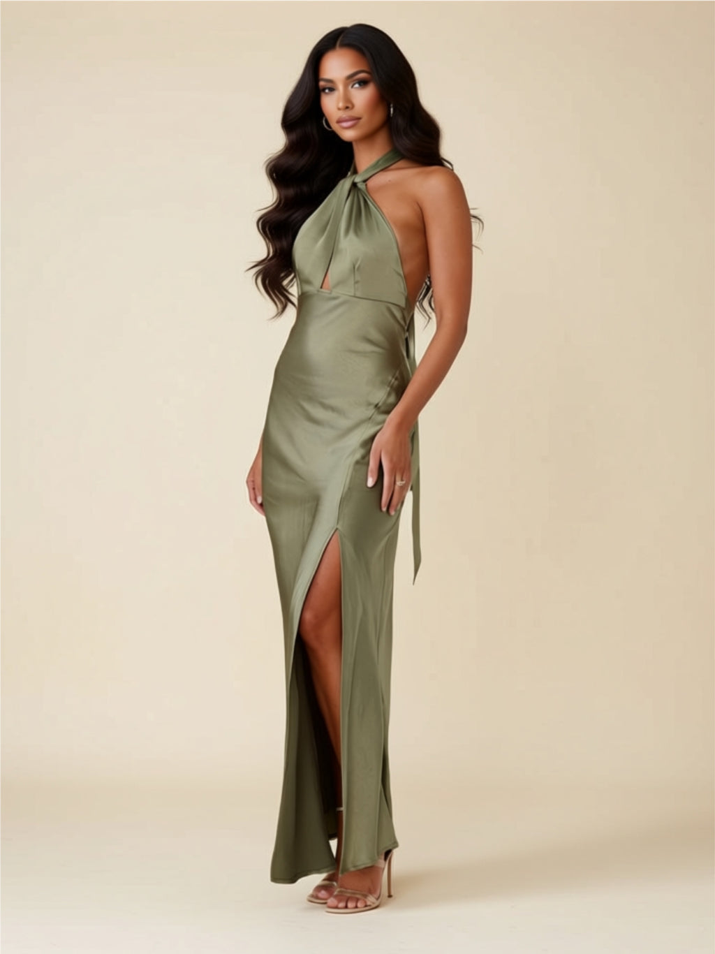 Halter Backless Maxi Dress
