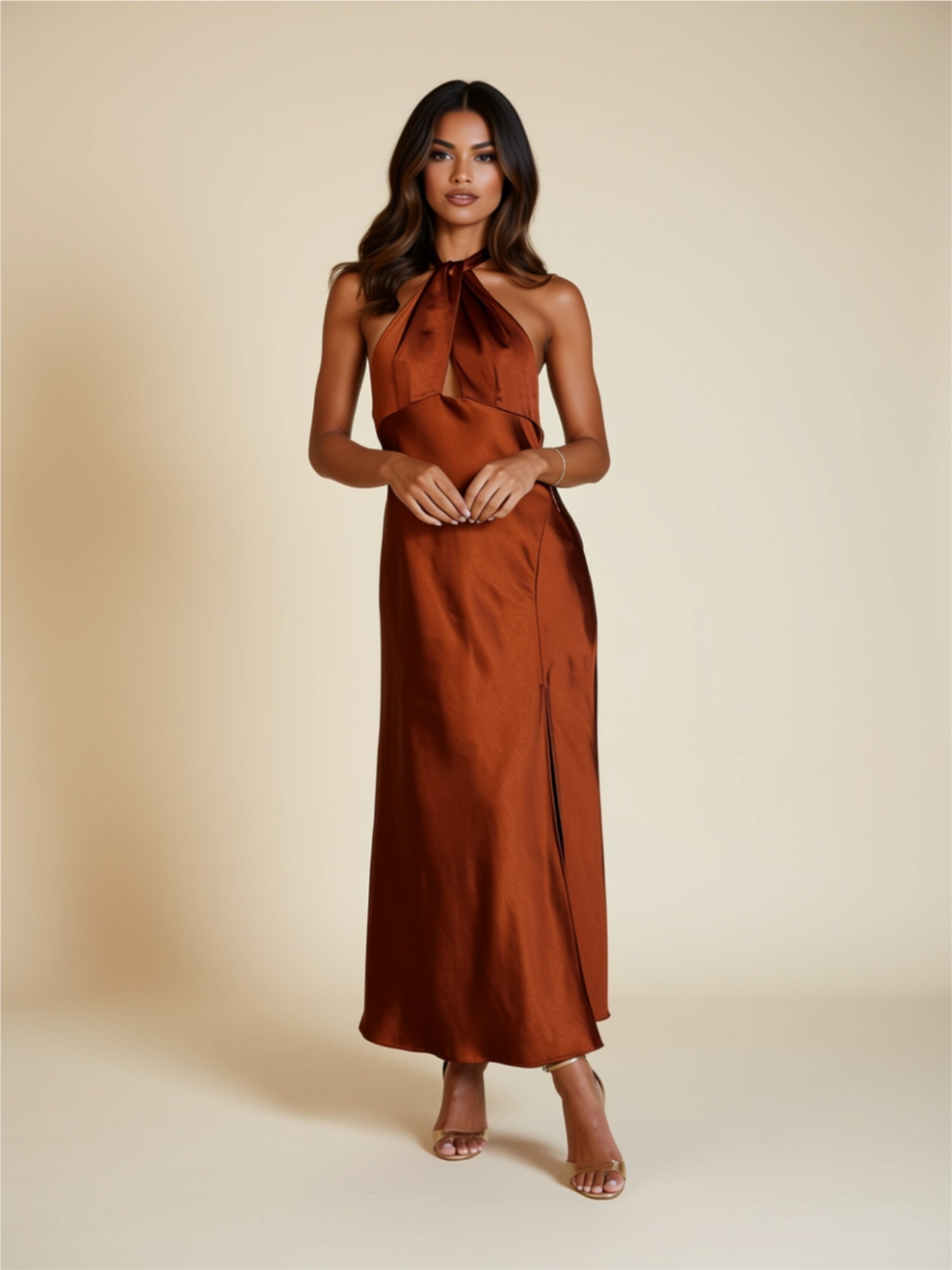 Halter Backless Maxi Dress