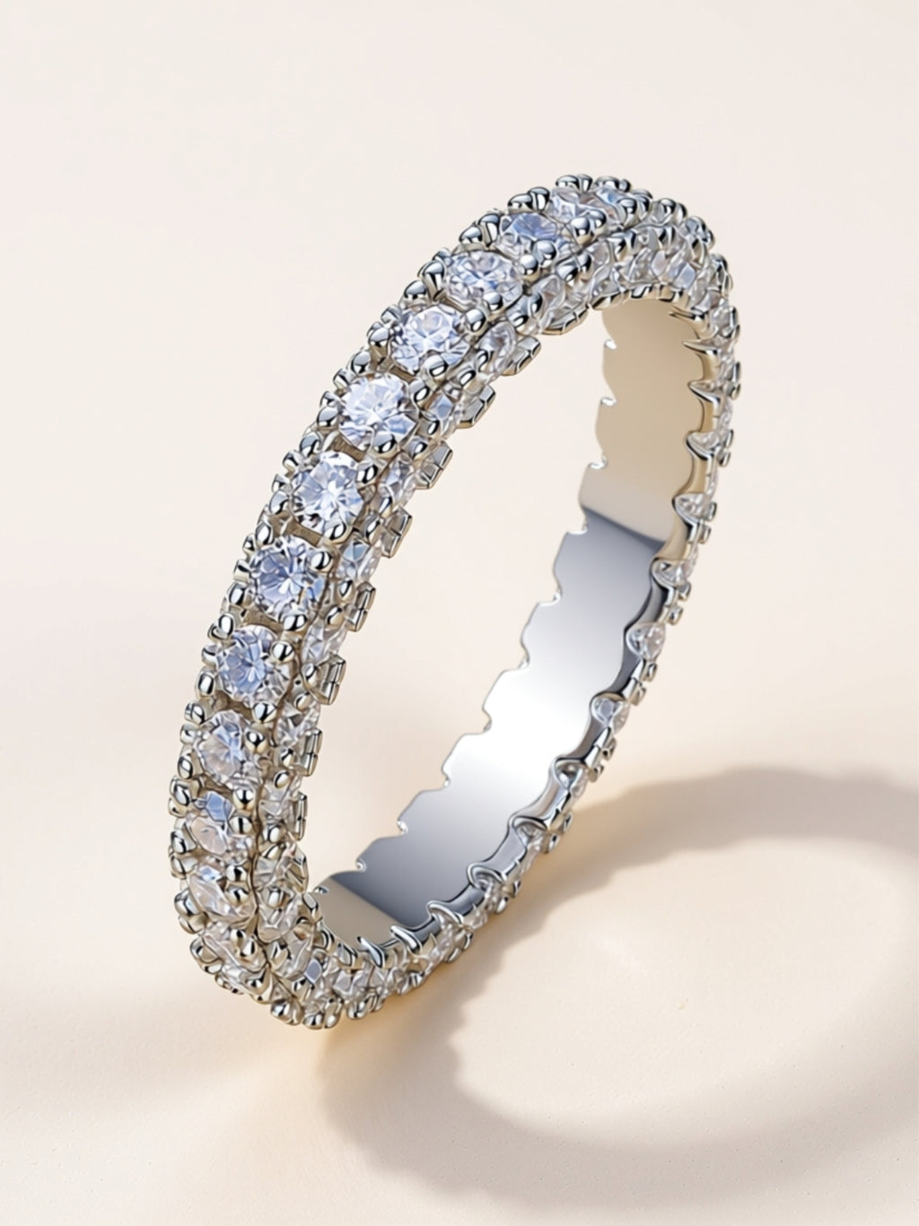 Double‑Row Moissanite Eternity Band