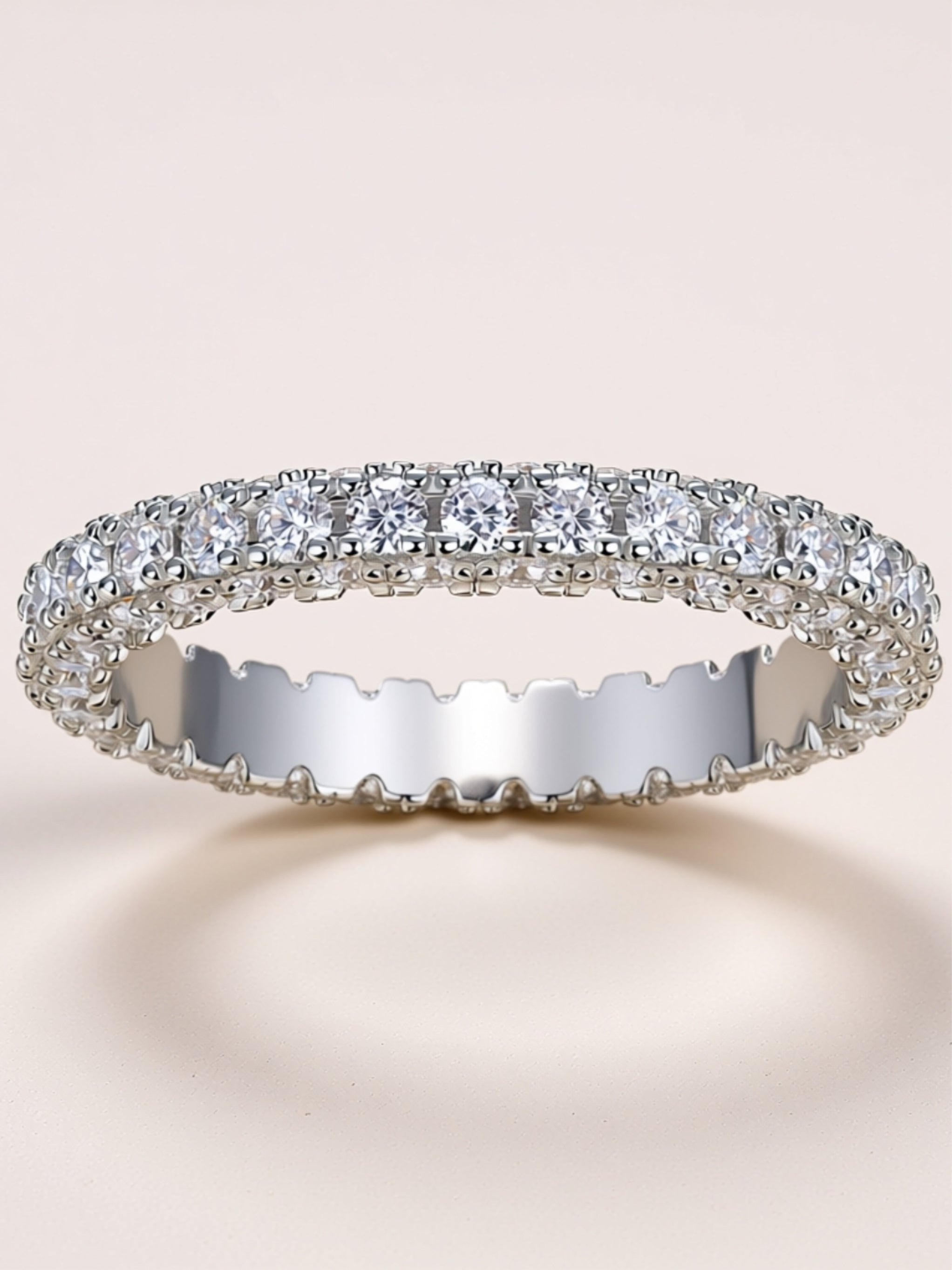 Double‑Row Moissanite Eternity Band