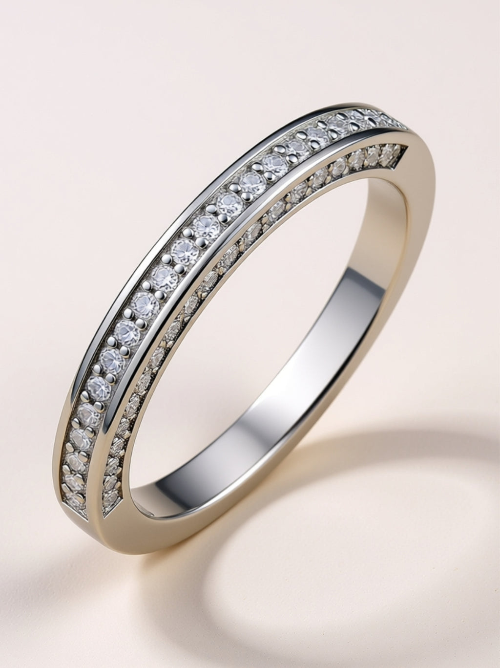S925 Moissanite Channel‑Set Band