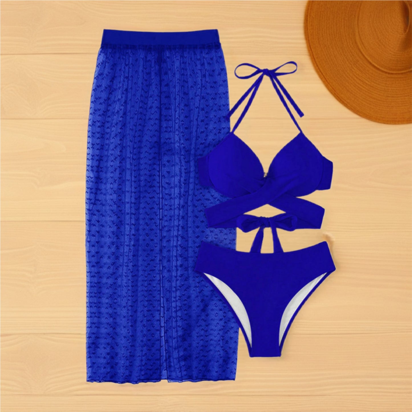 Wrap Bikini & Cover Up Skirt Set
