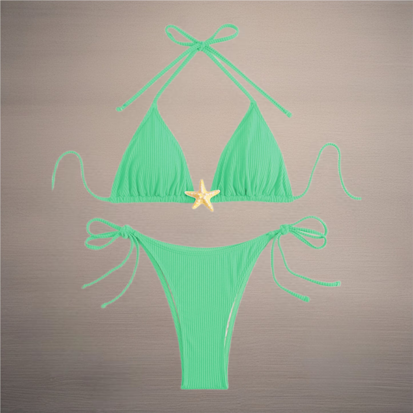 Halter Bikini with Starfish Detail