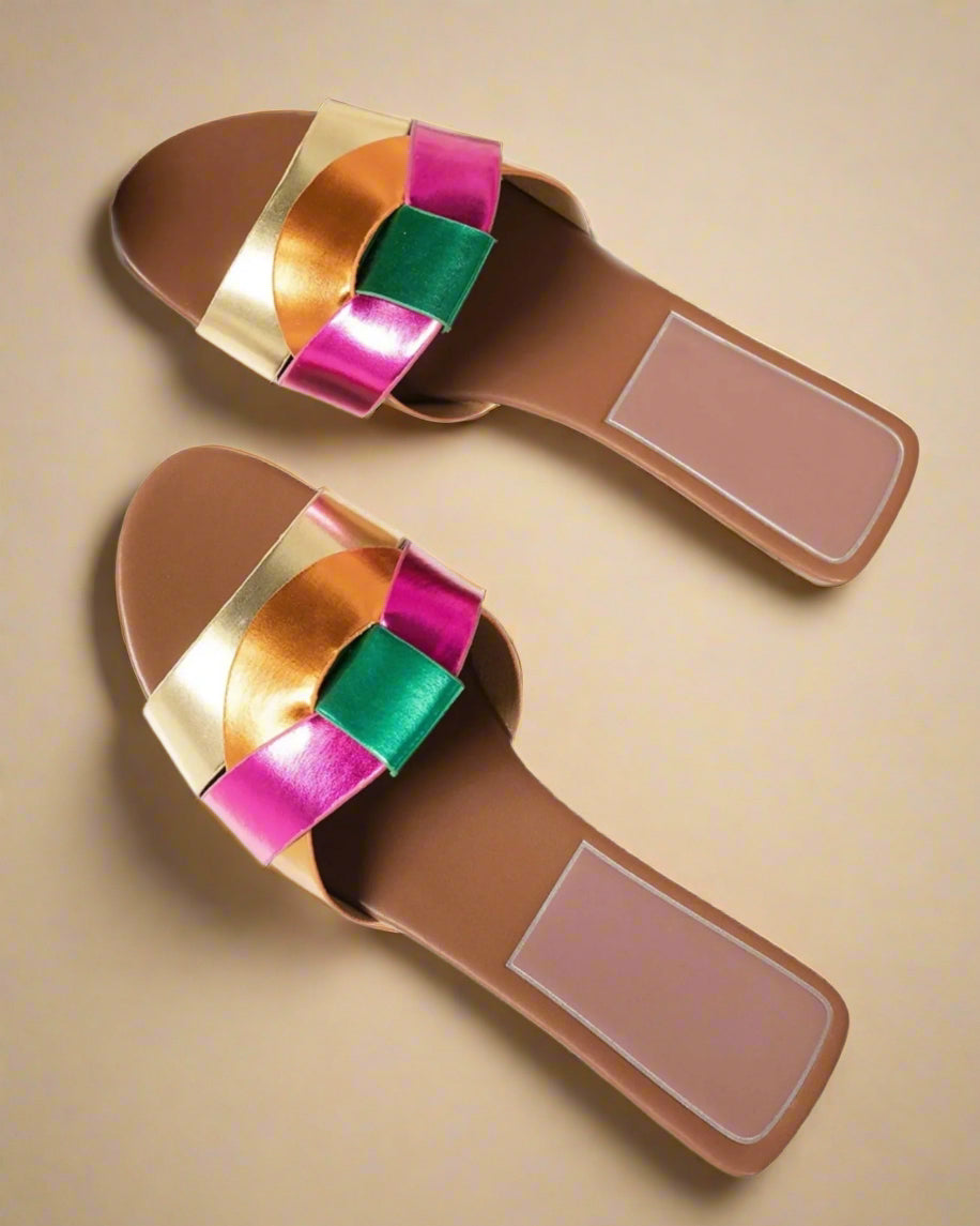 Open Toe Woven Leather Sandals