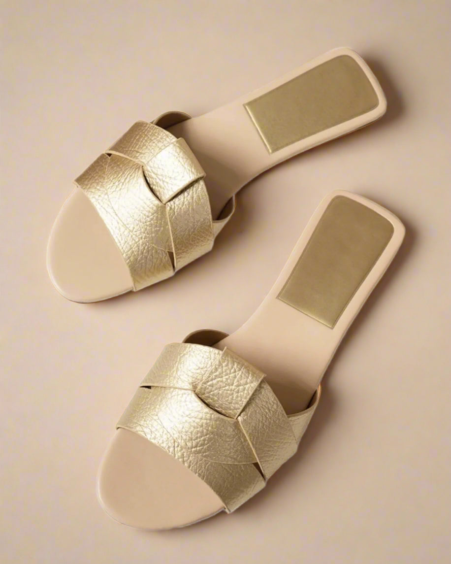 Open Toe Woven Leather Sandals