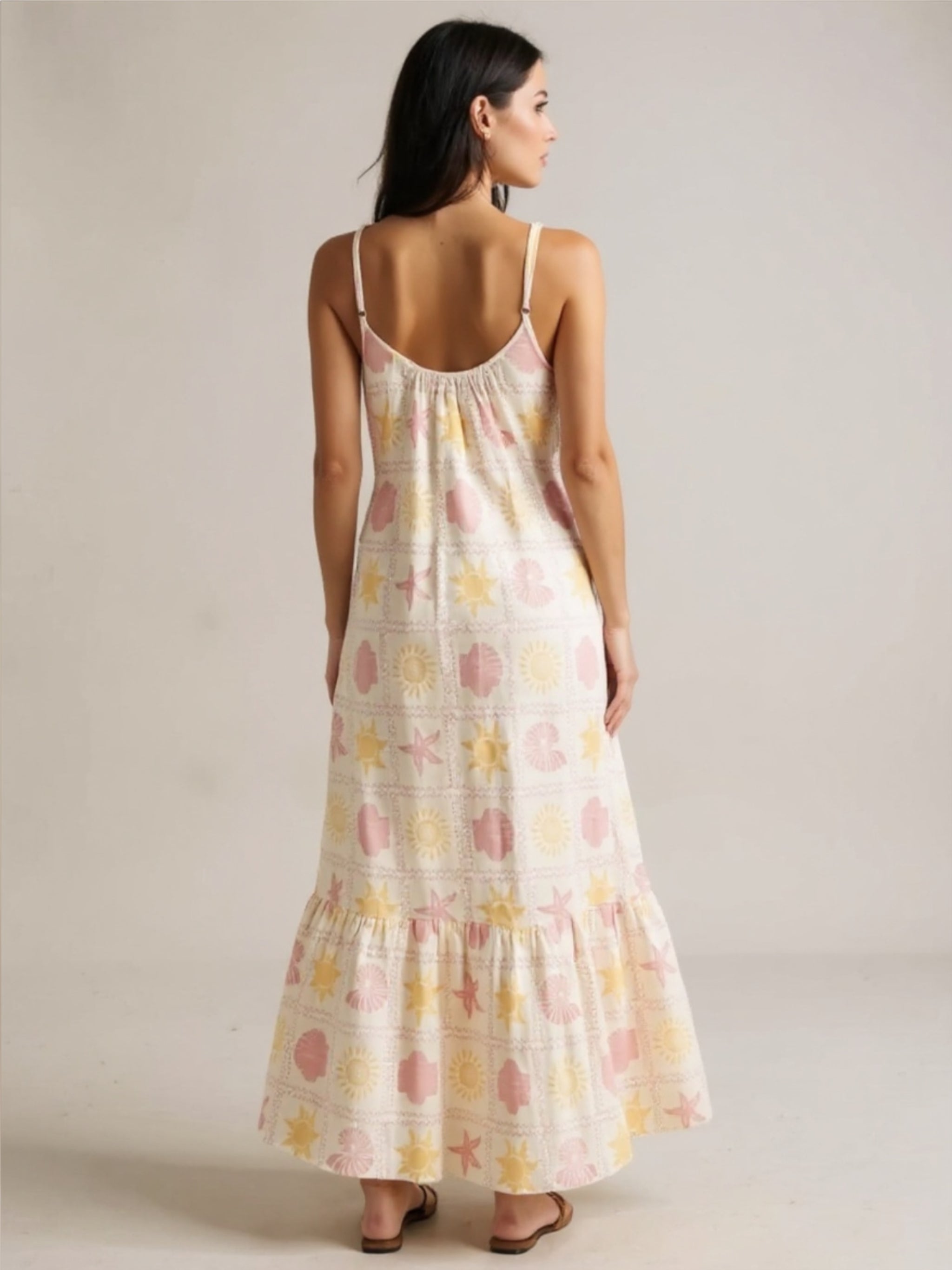 Maxi Lounge Dress with Ruffled Hem