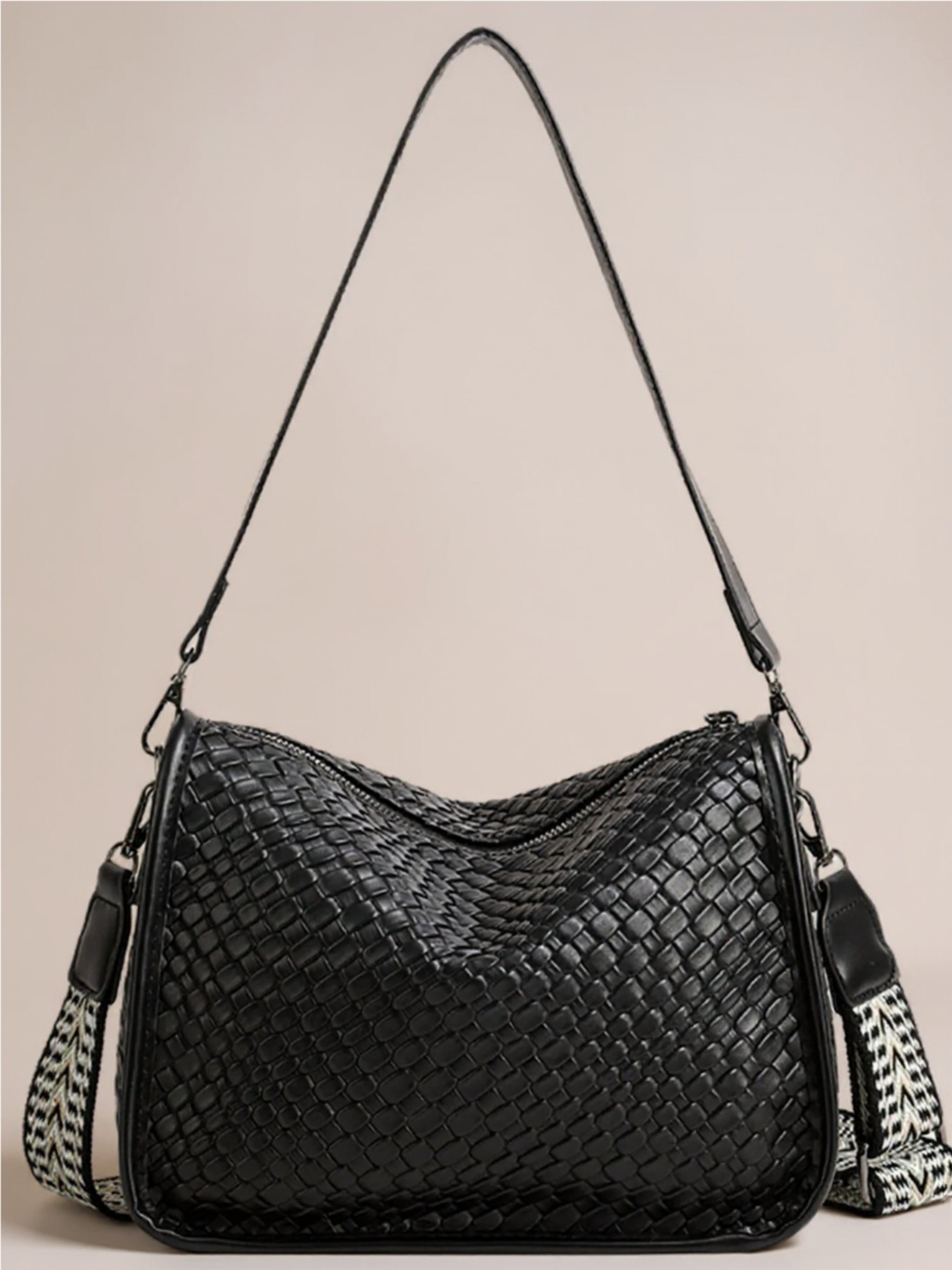 Textured Leather Shoulder Bag