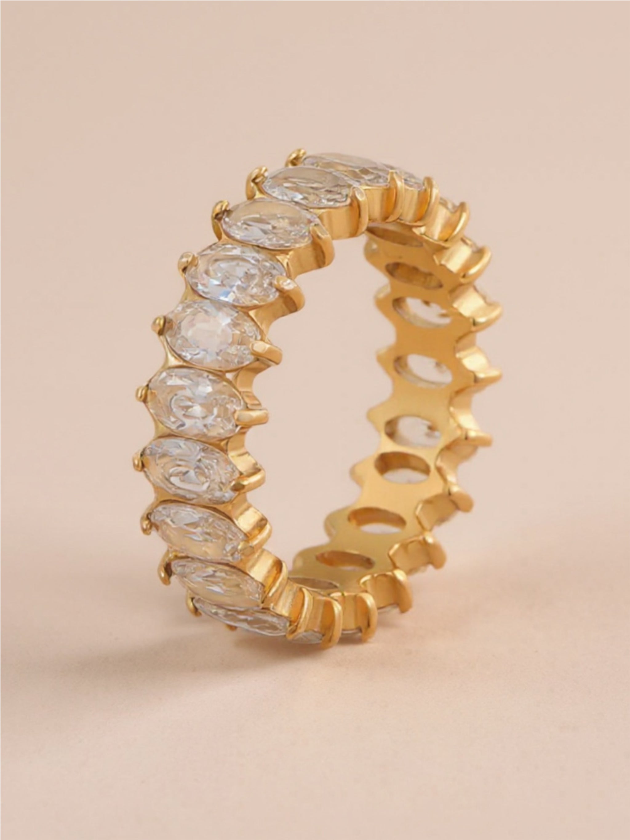 18K Gold Stainless Steel Zircon Ring