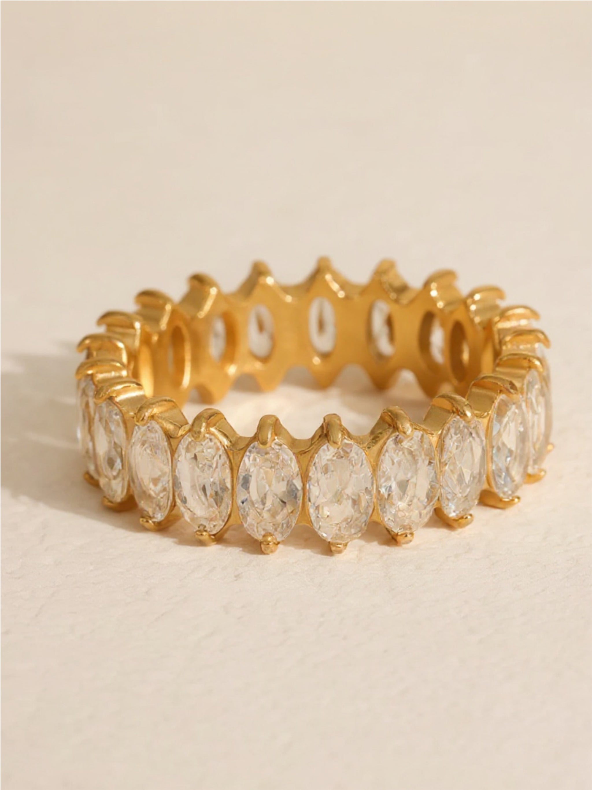 18K Gold Stainless Steel Zircon Ring