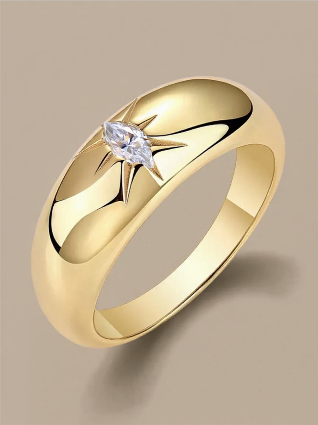 Gold Vermeil Moissanite Ring