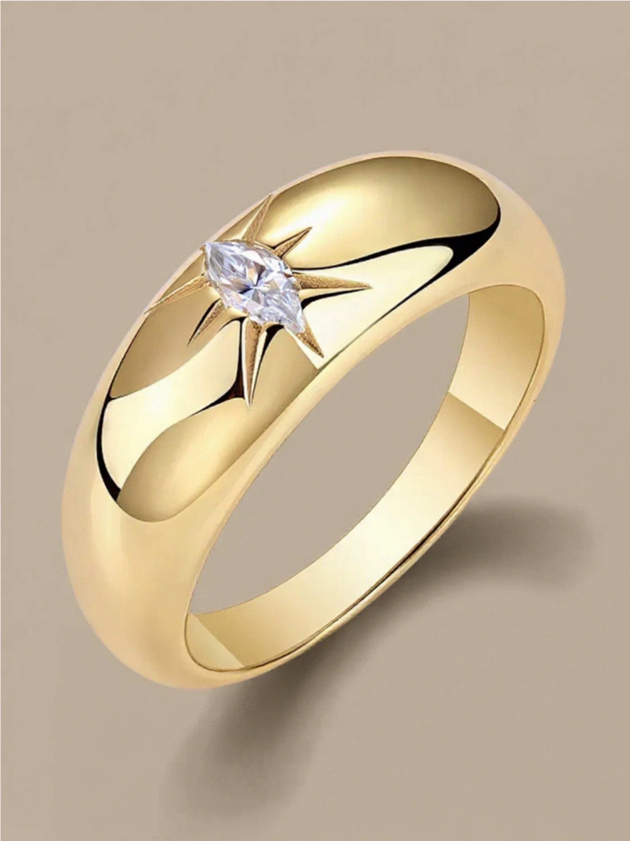 Gold Vermeil Moissanite Ring