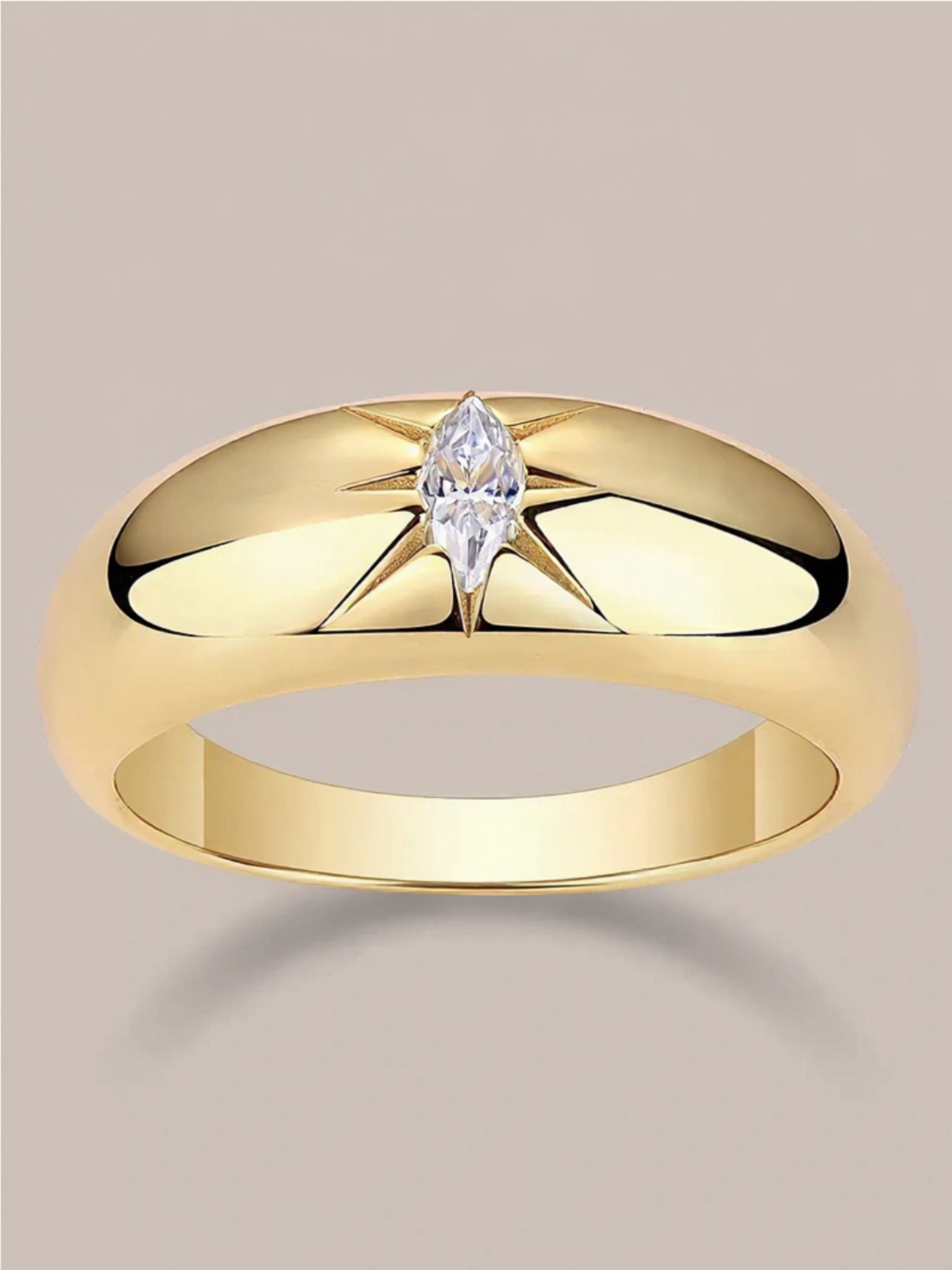 Gold Vermeil Moissanite Ring