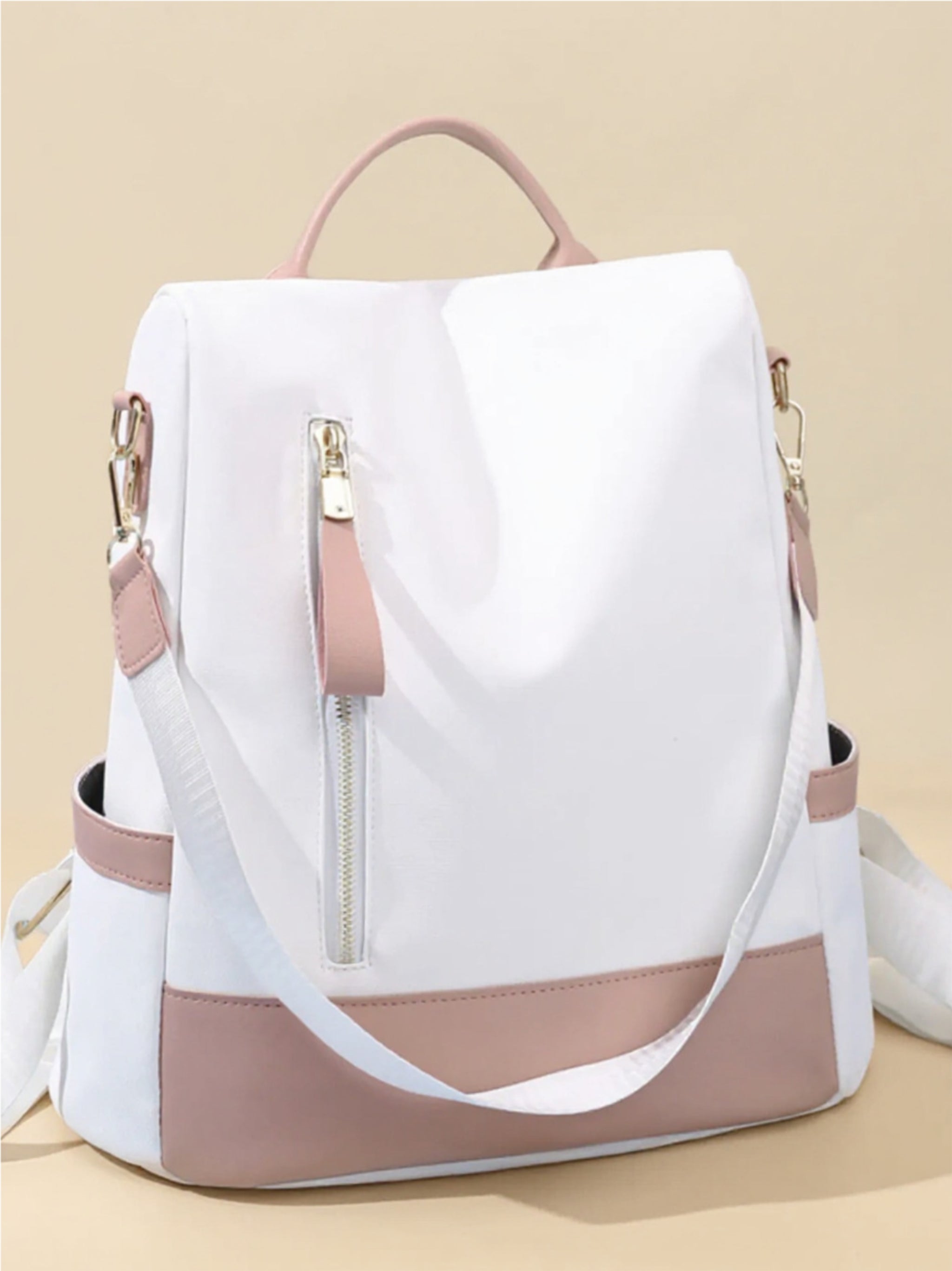 Color Block Convertible Backpack Bag