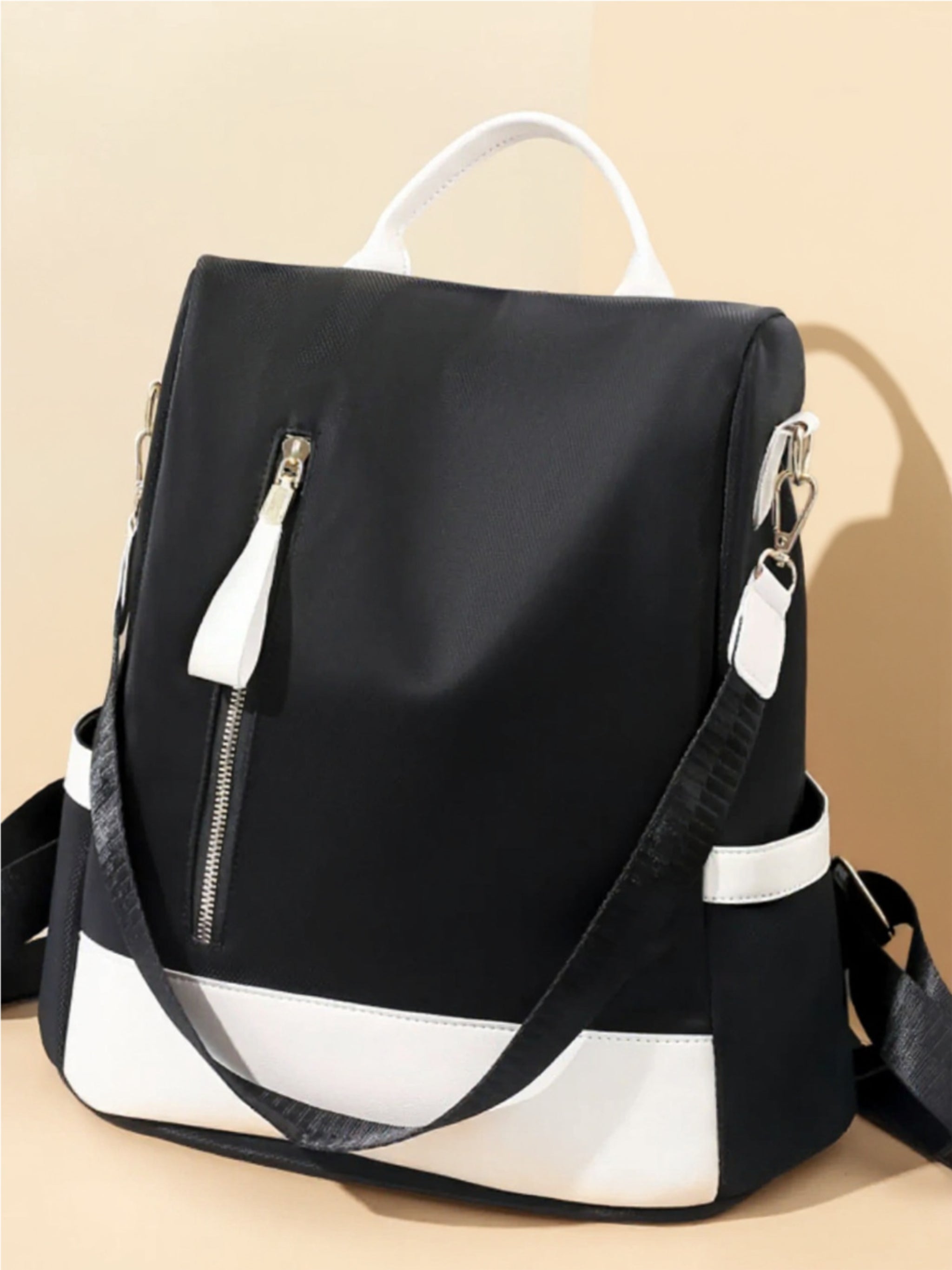 Color Block Convertible Backpack Bag