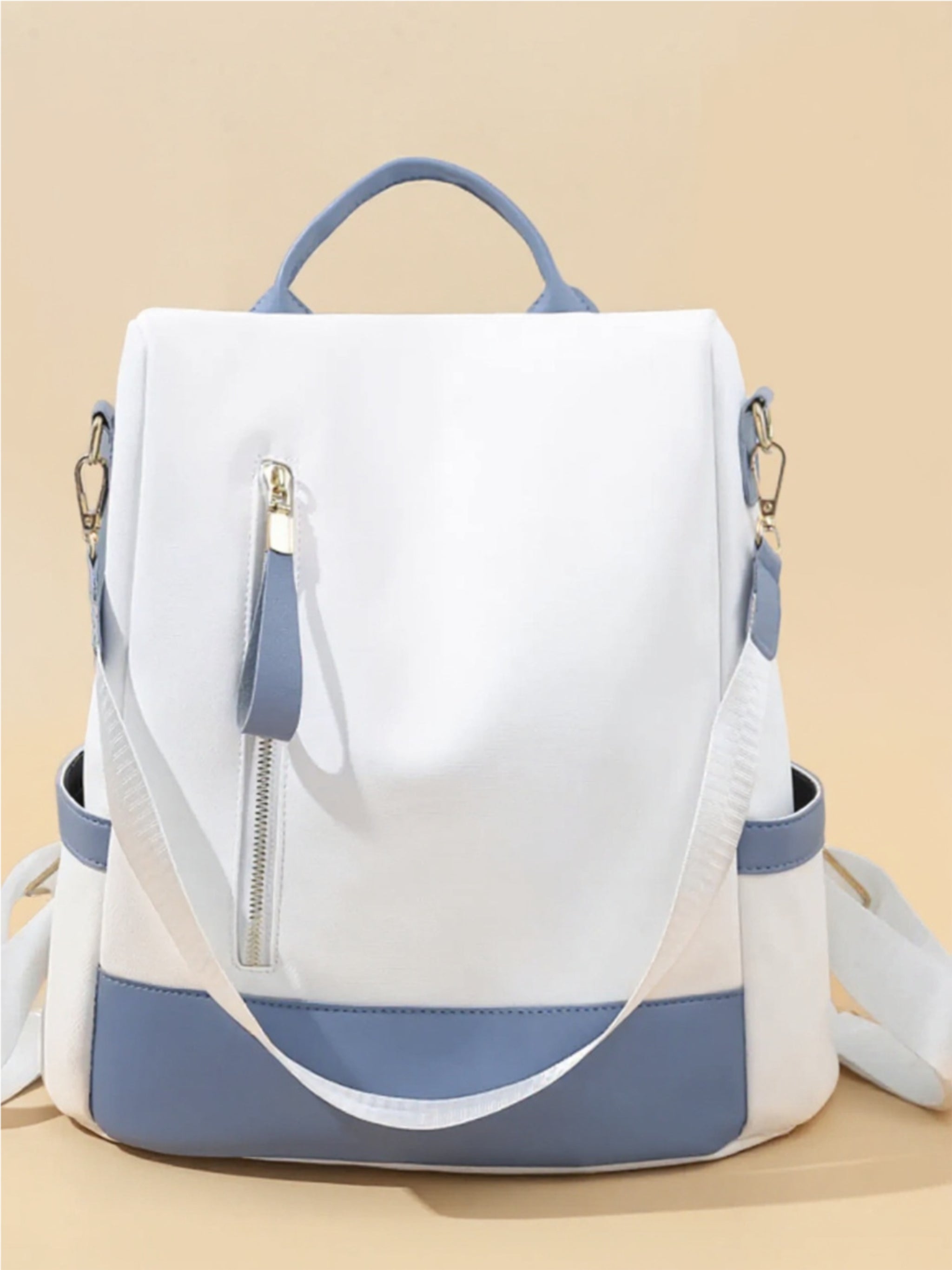 Color Block Convertible Backpack Bag