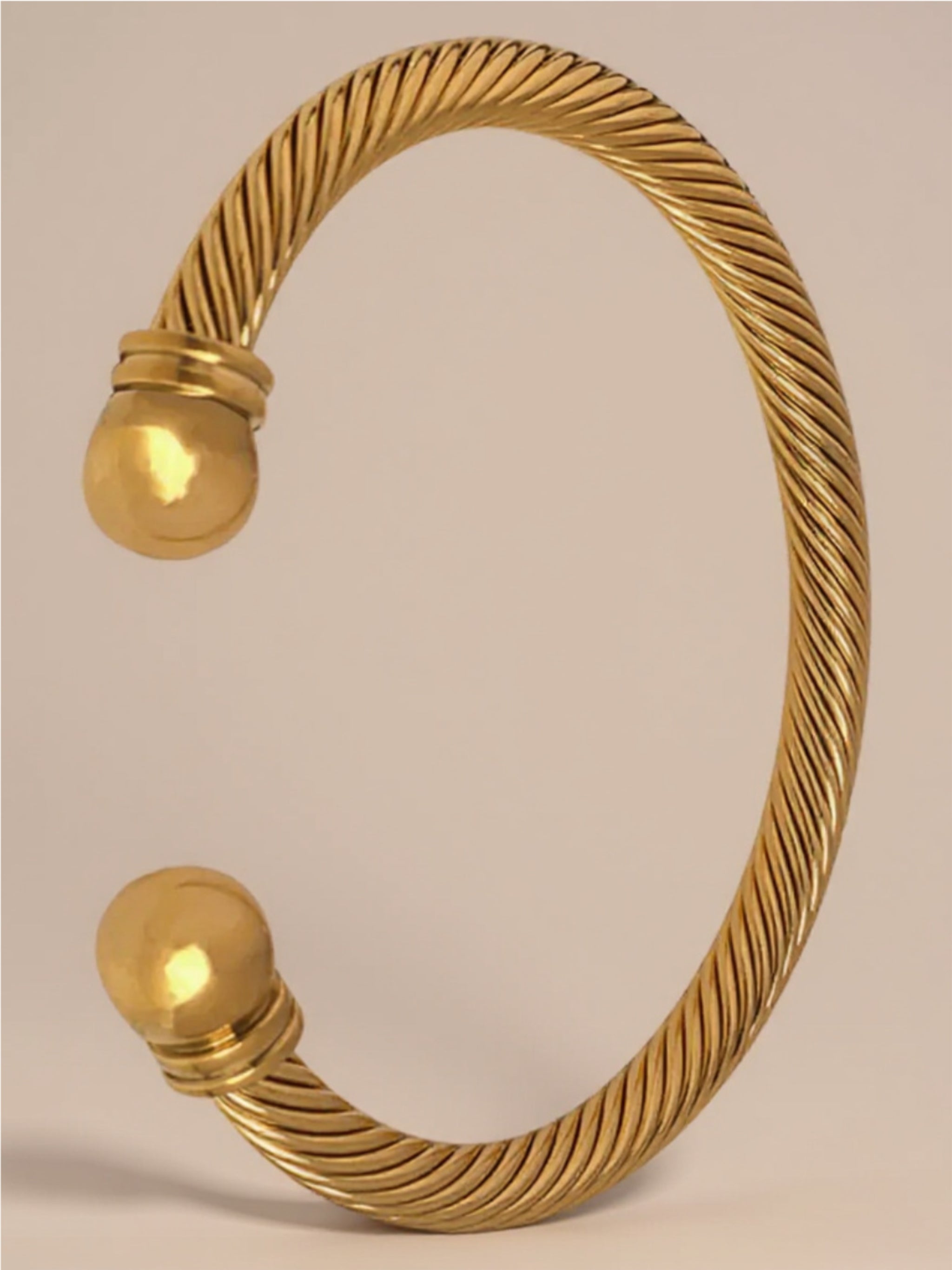 Stainless Steel Twisted Cable Cuff Bracelet