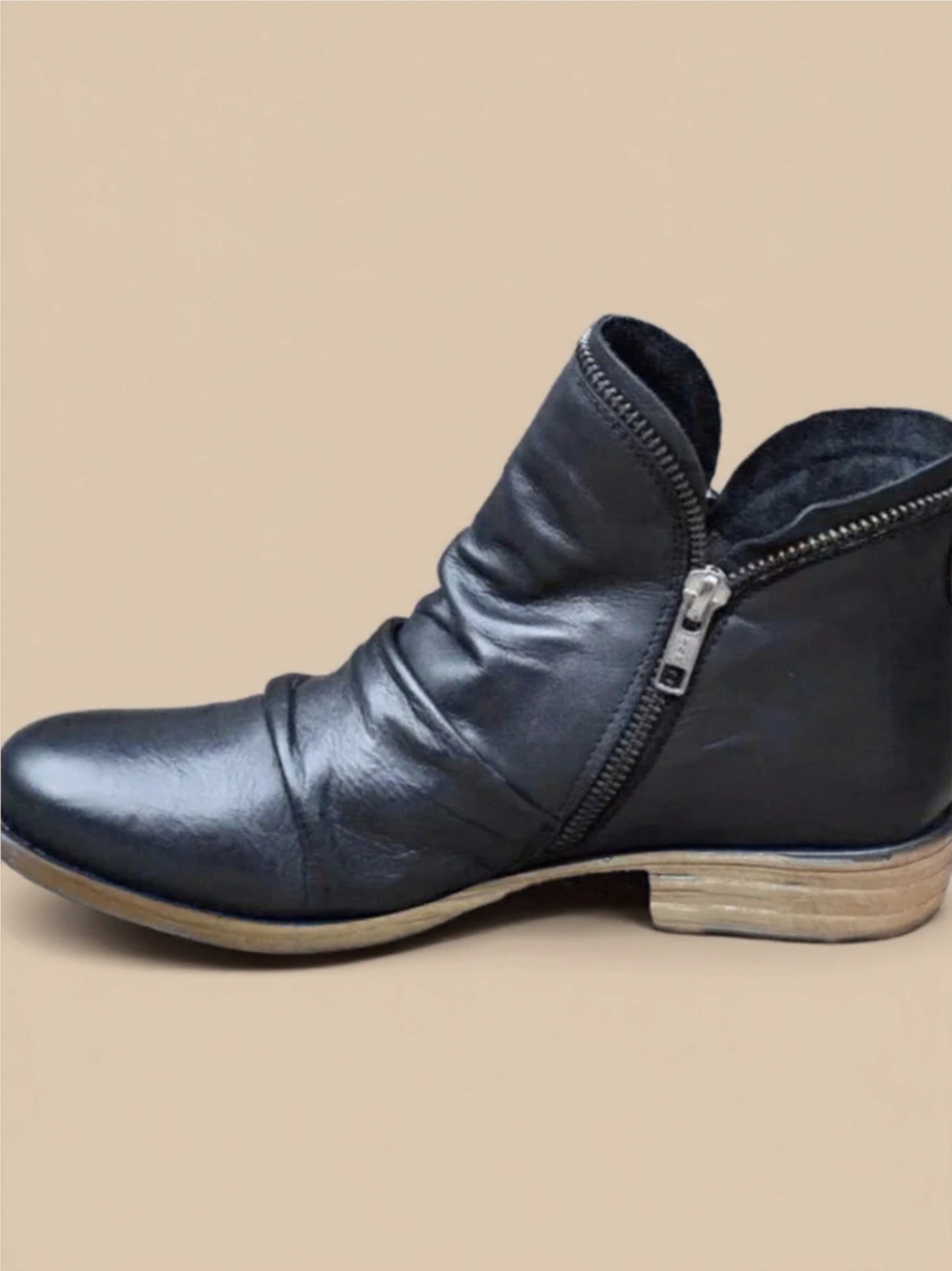 Round Toe Block Heels Boots