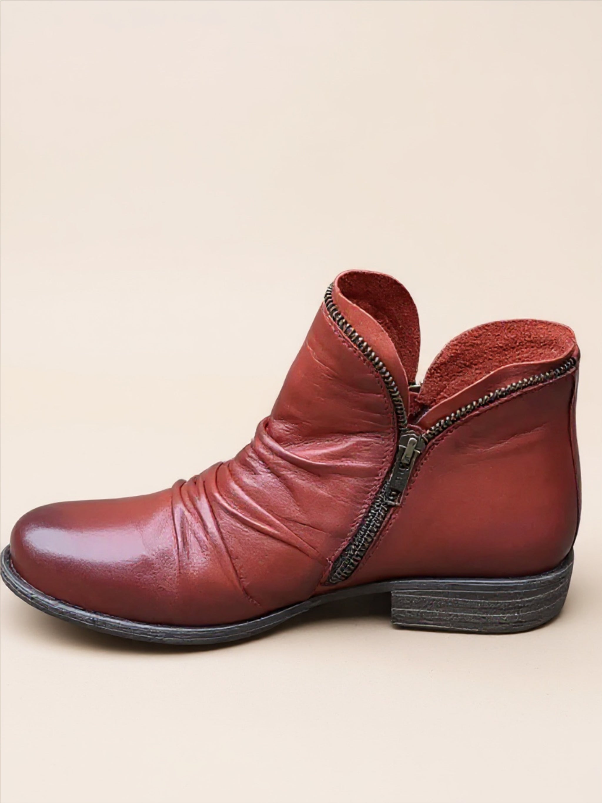 Round Toe Block Heels Boots