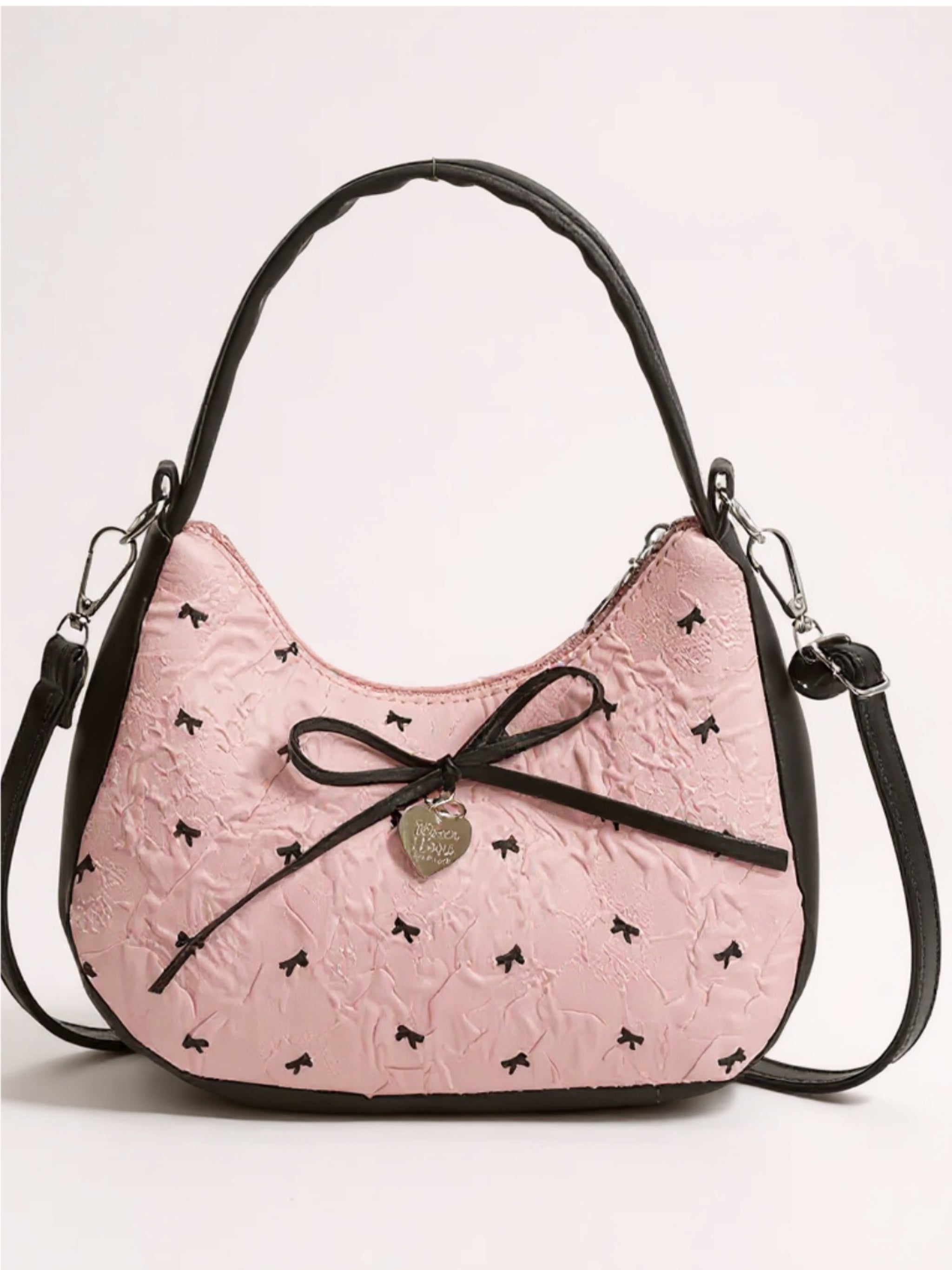 Printed Bow Shoulder Bag