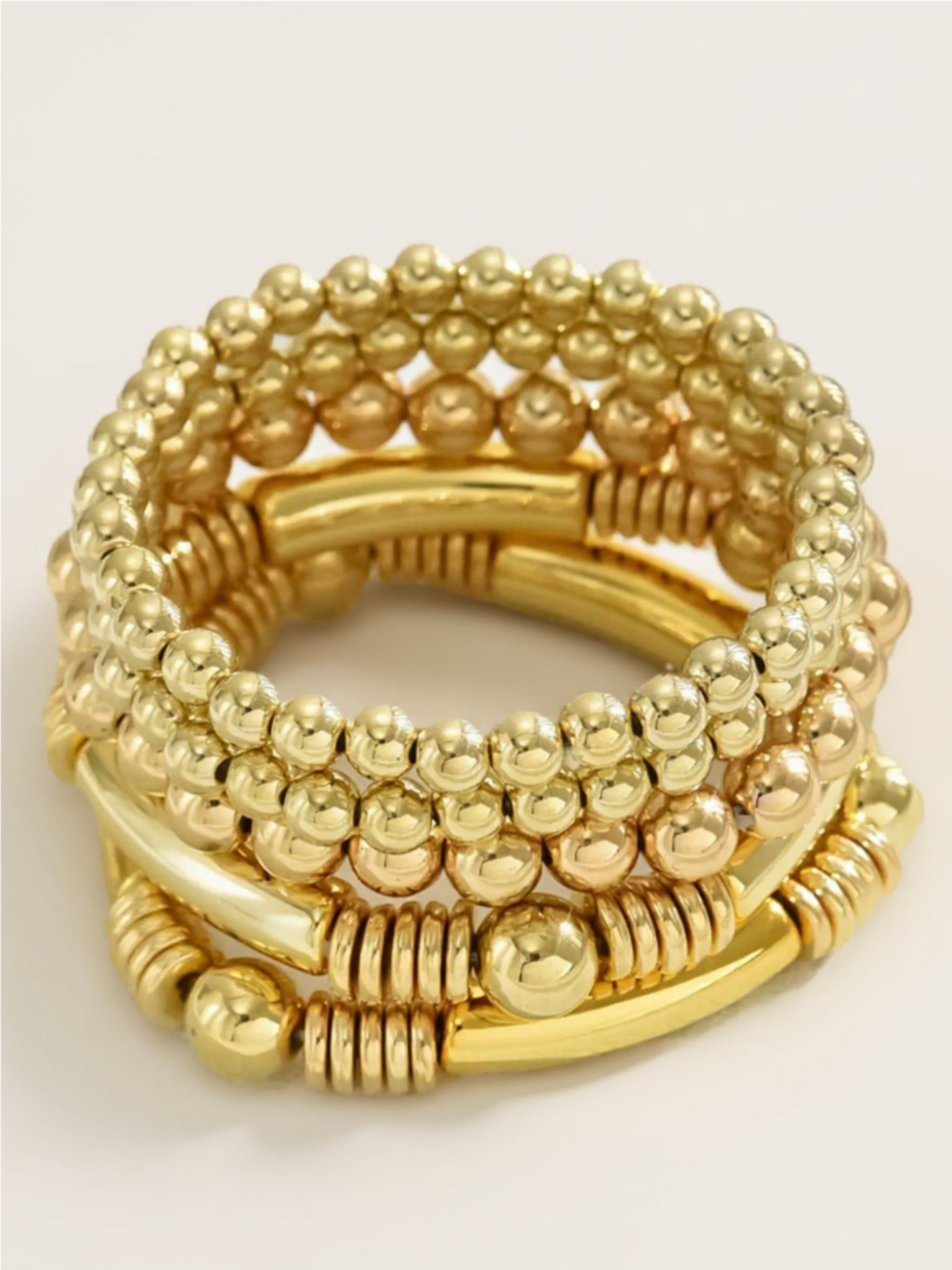 5 Piece Stainless Steel Beaded Bracelet
