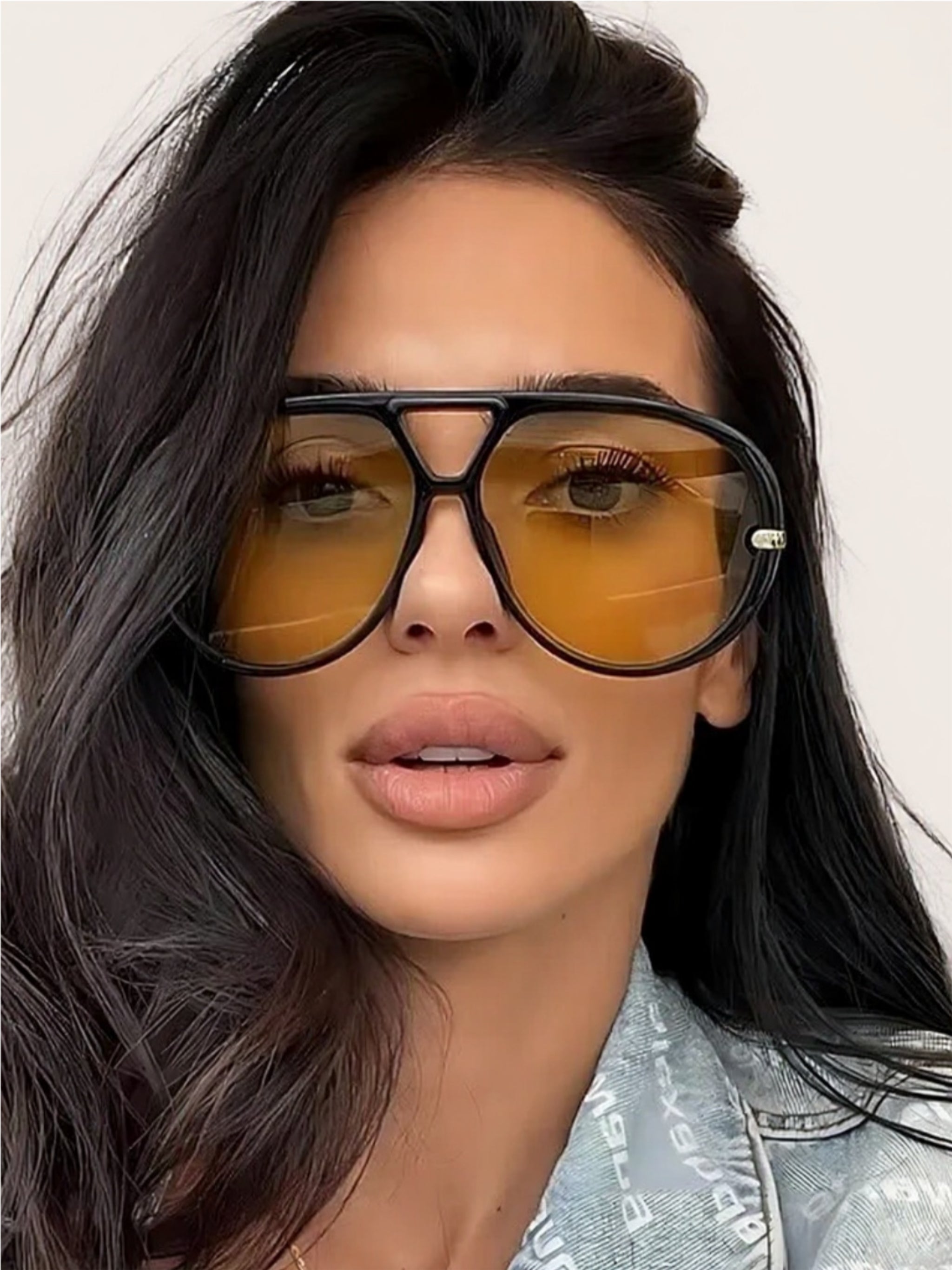 Aviator Sunglasses with Yellow Tinted Lenses