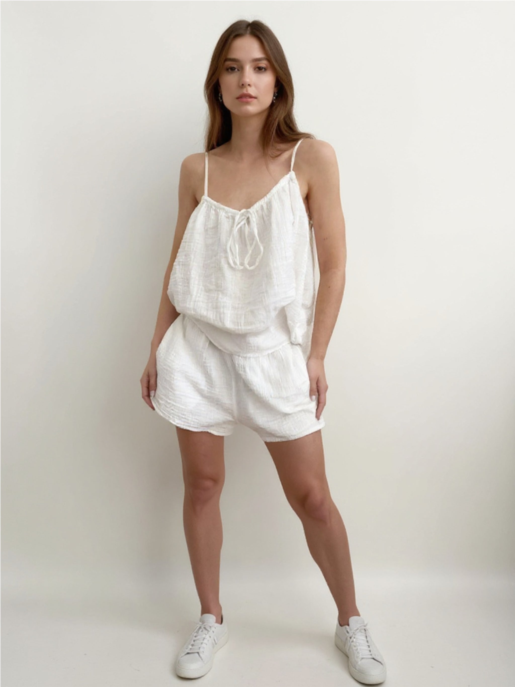 Tie Front Cami & Shorts Lounge Set