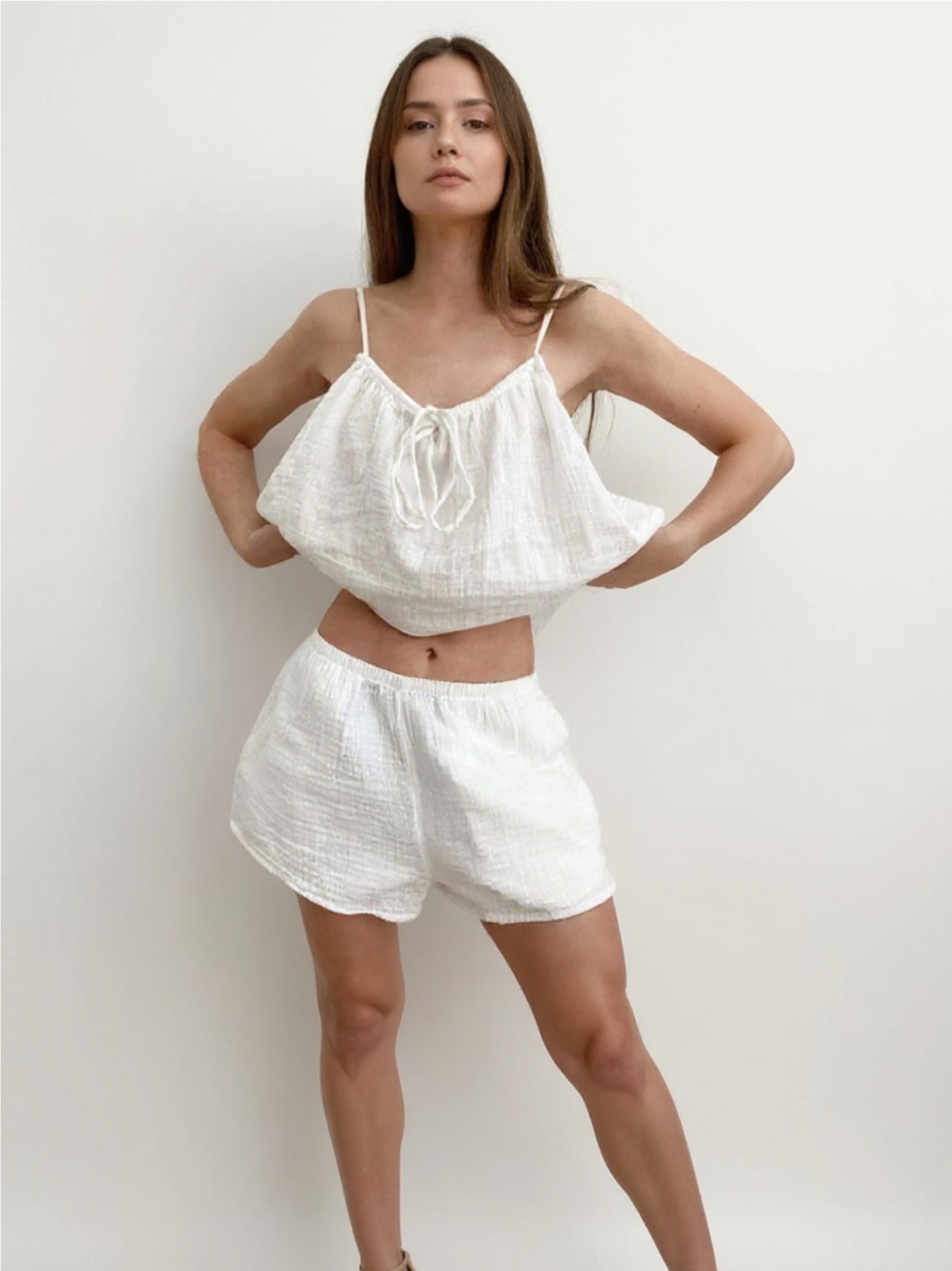 Tie Front Cami & Shorts Lounge Set