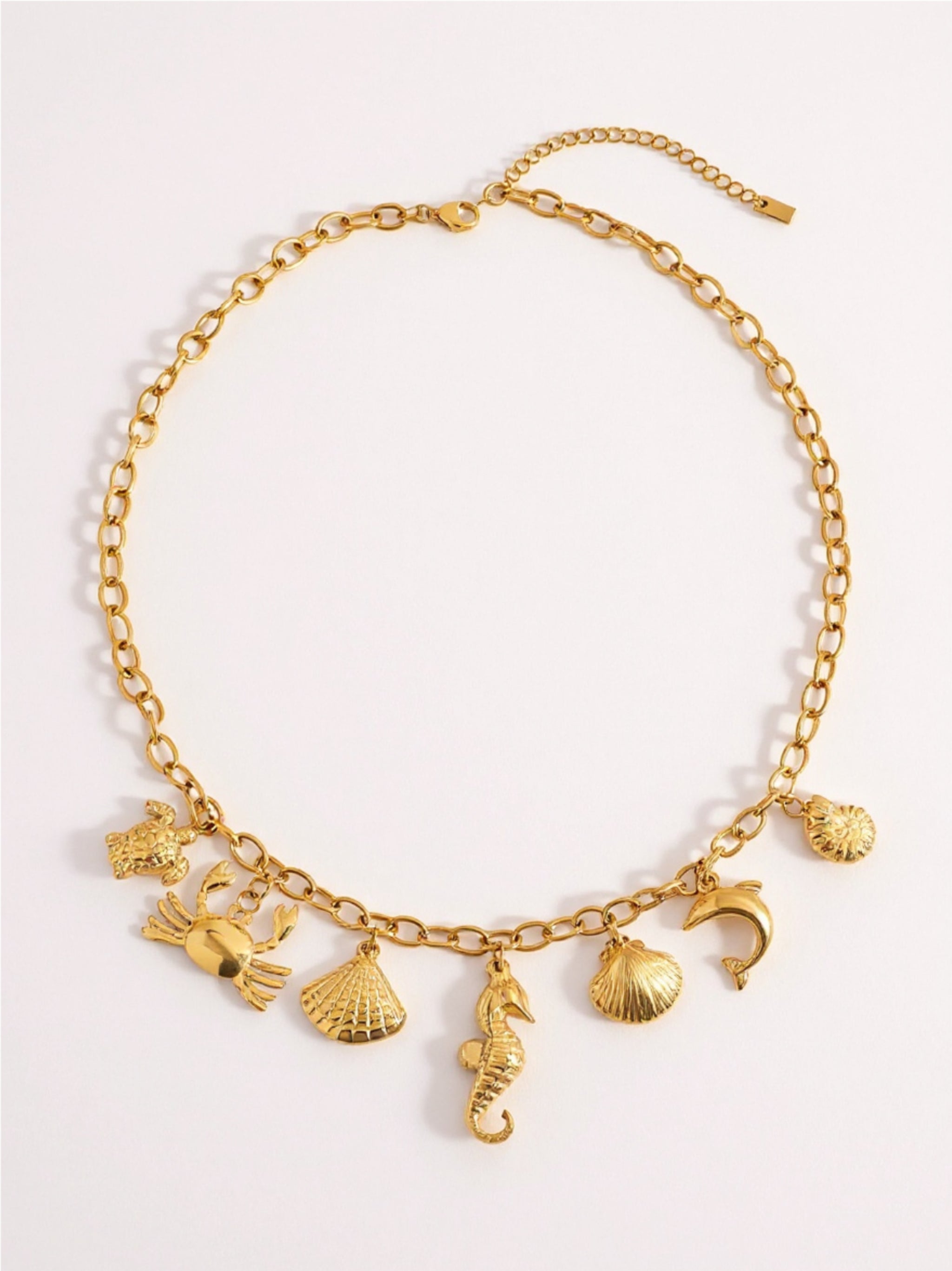 18K Gold Stainless Steel Ocean Theme Necklace