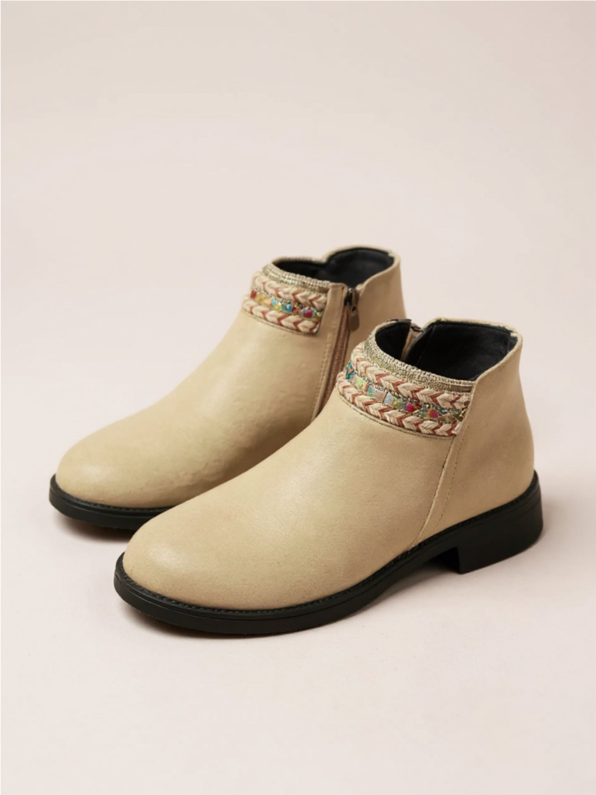 Side Zip Block Heel Boots