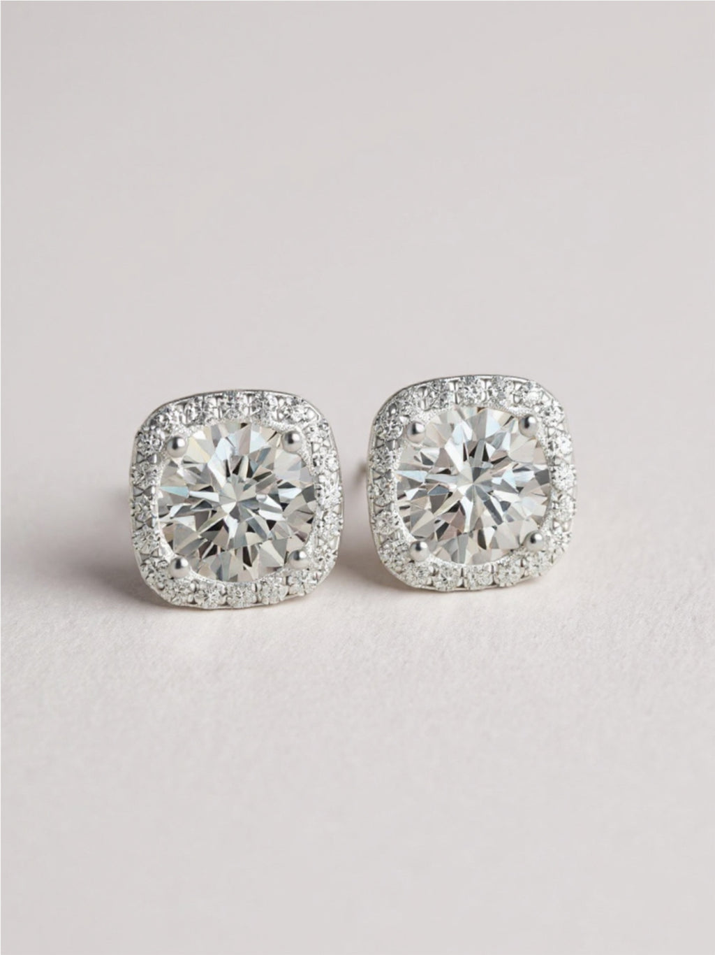 2.4 Carat Moissanite Sterling Silver Stud Earrings