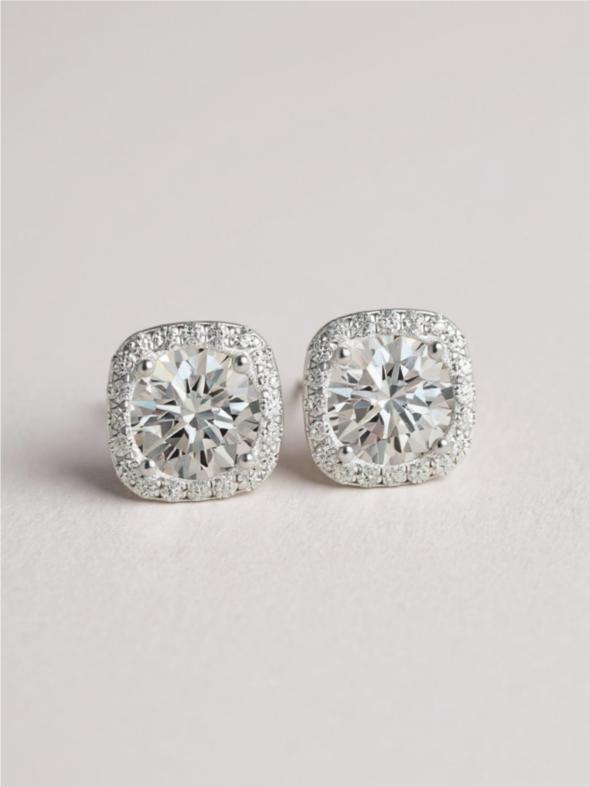 2.4 Carat Moissanite Sterling Silver Stud Earrings