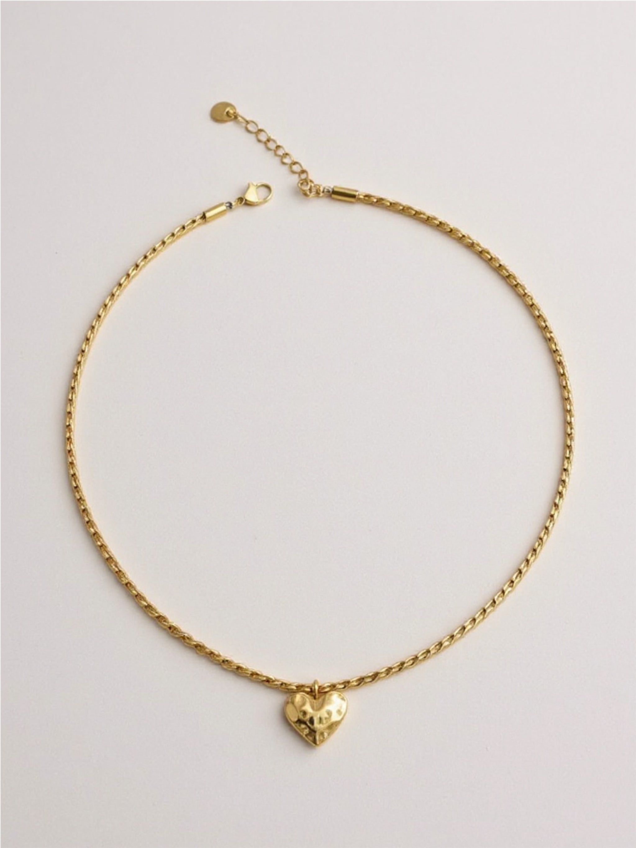 18K Gold Stainless Steel Heart Pendant Necklace