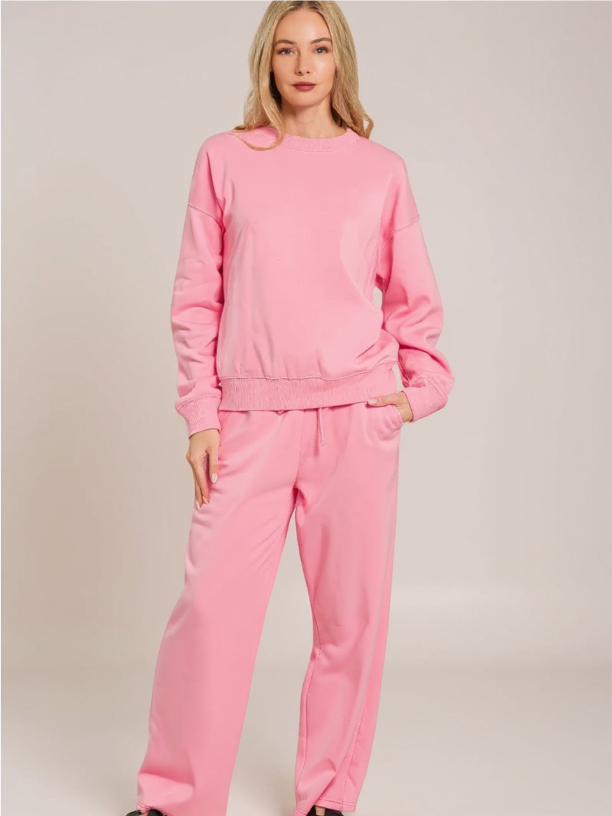 Fleece Long Sleeve Top & Sweatpants Set