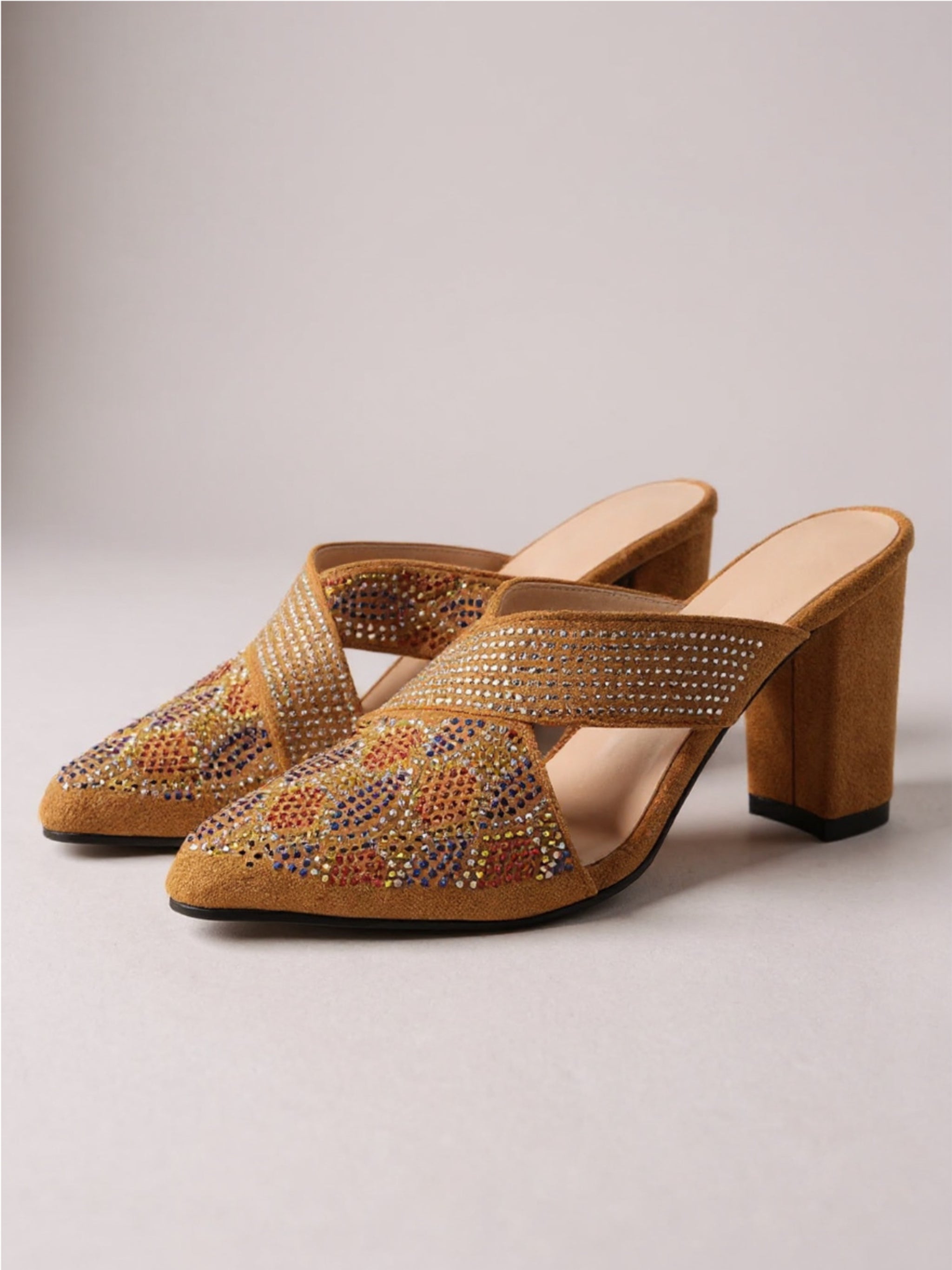 Point Toe Block Heels Sandals