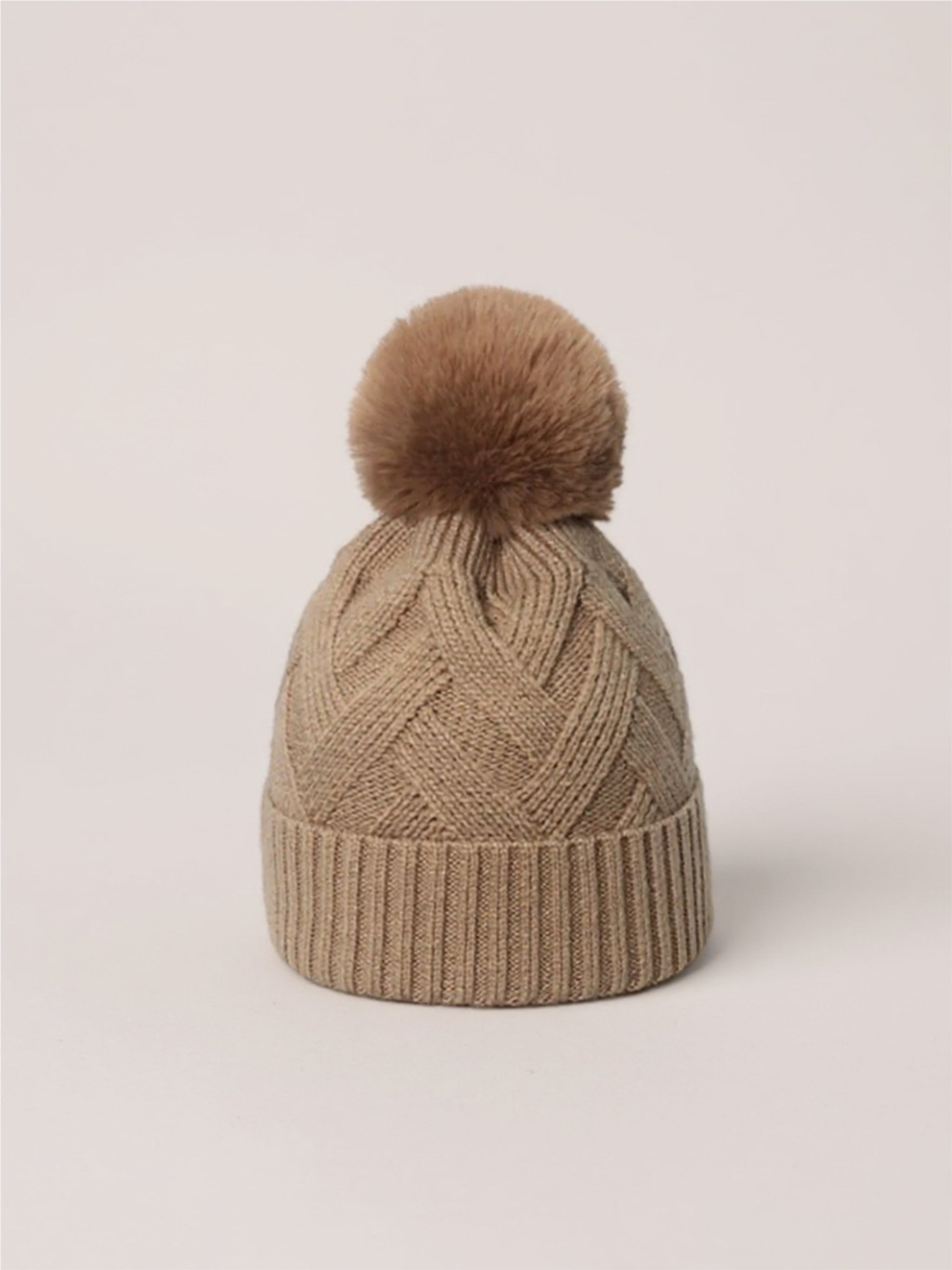 Roll Rim Beanie with Pompom