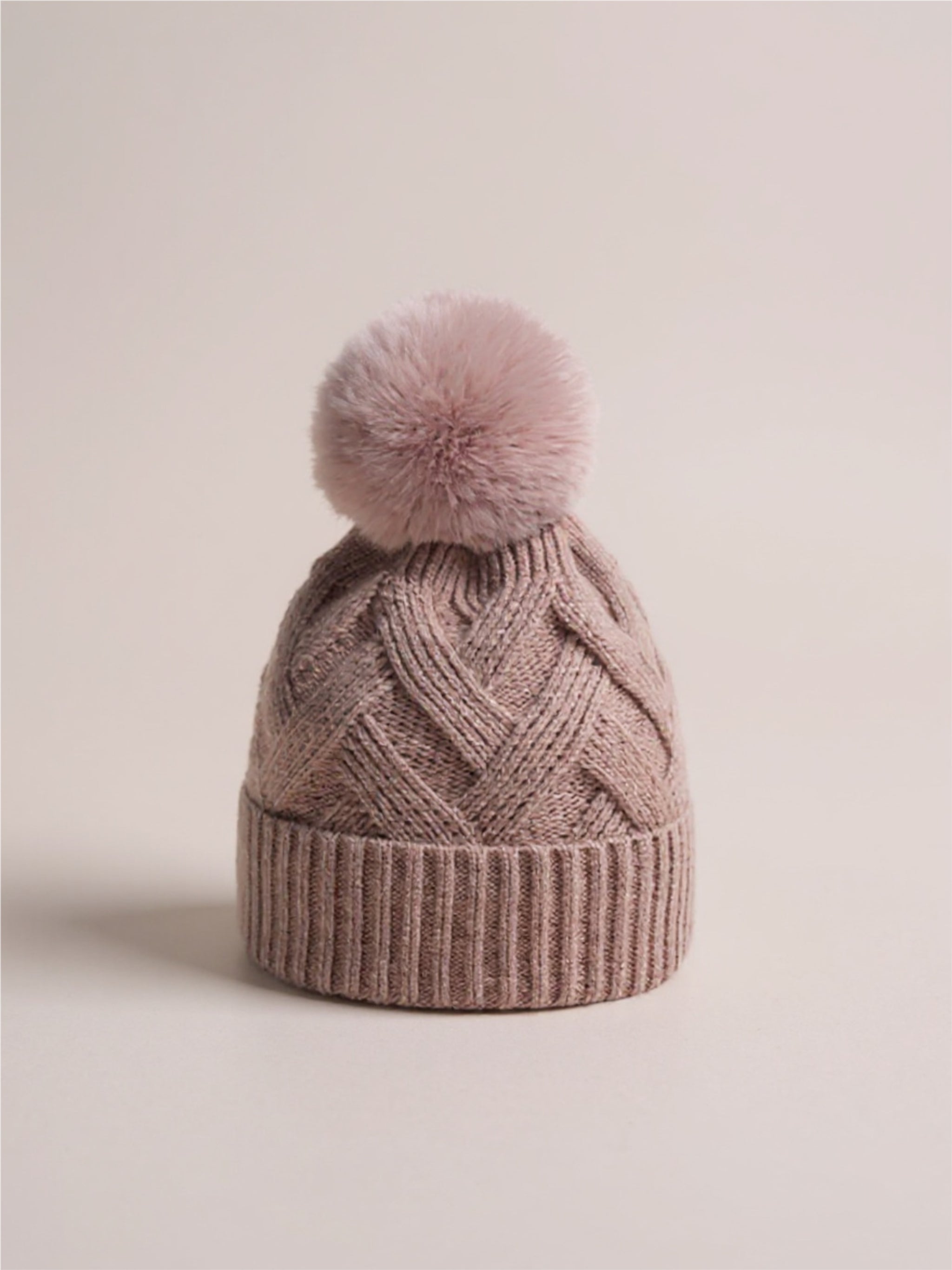 Roll Rim Beanie with Pompom