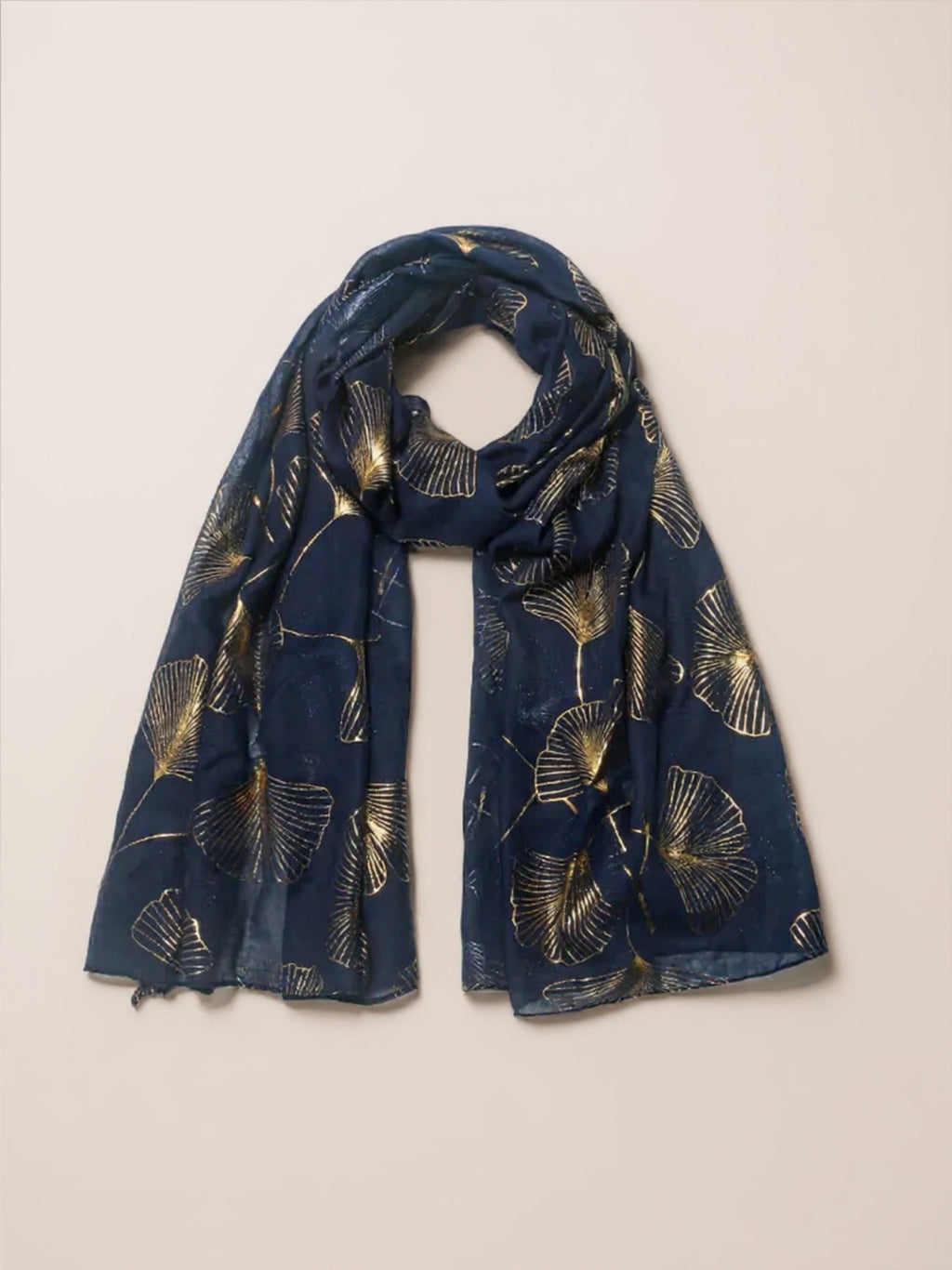 Ginkgo Leaf Polyester Scarf
