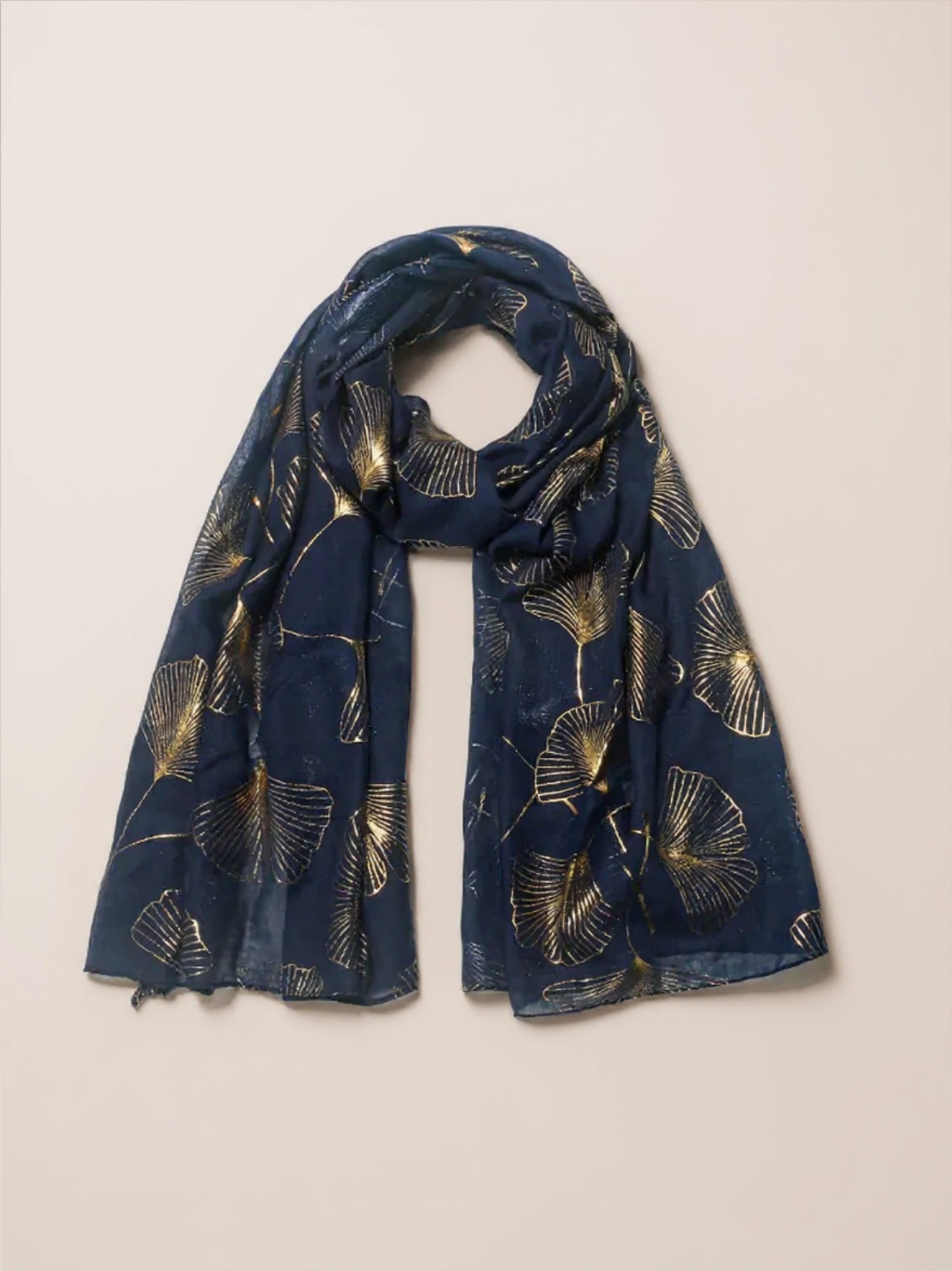 Ginkgo Leaf Polyester Scarf