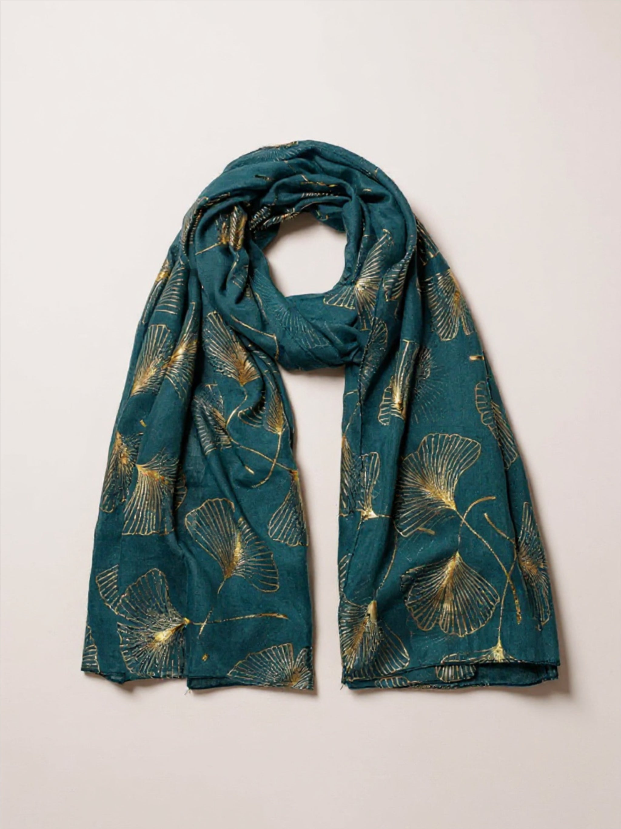Ginkgo Leaf Polyester Scarf