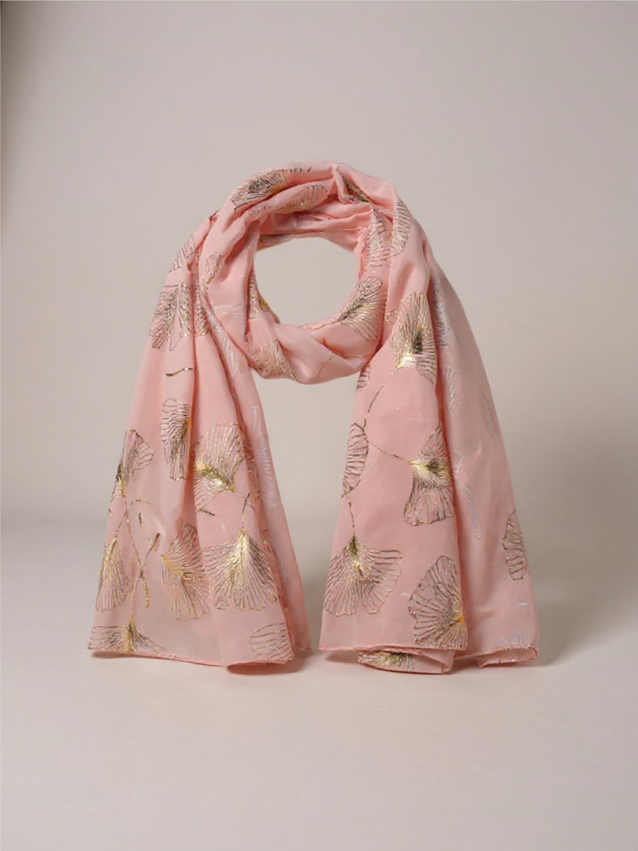 Ginkgo Leaf Polyester Scarf