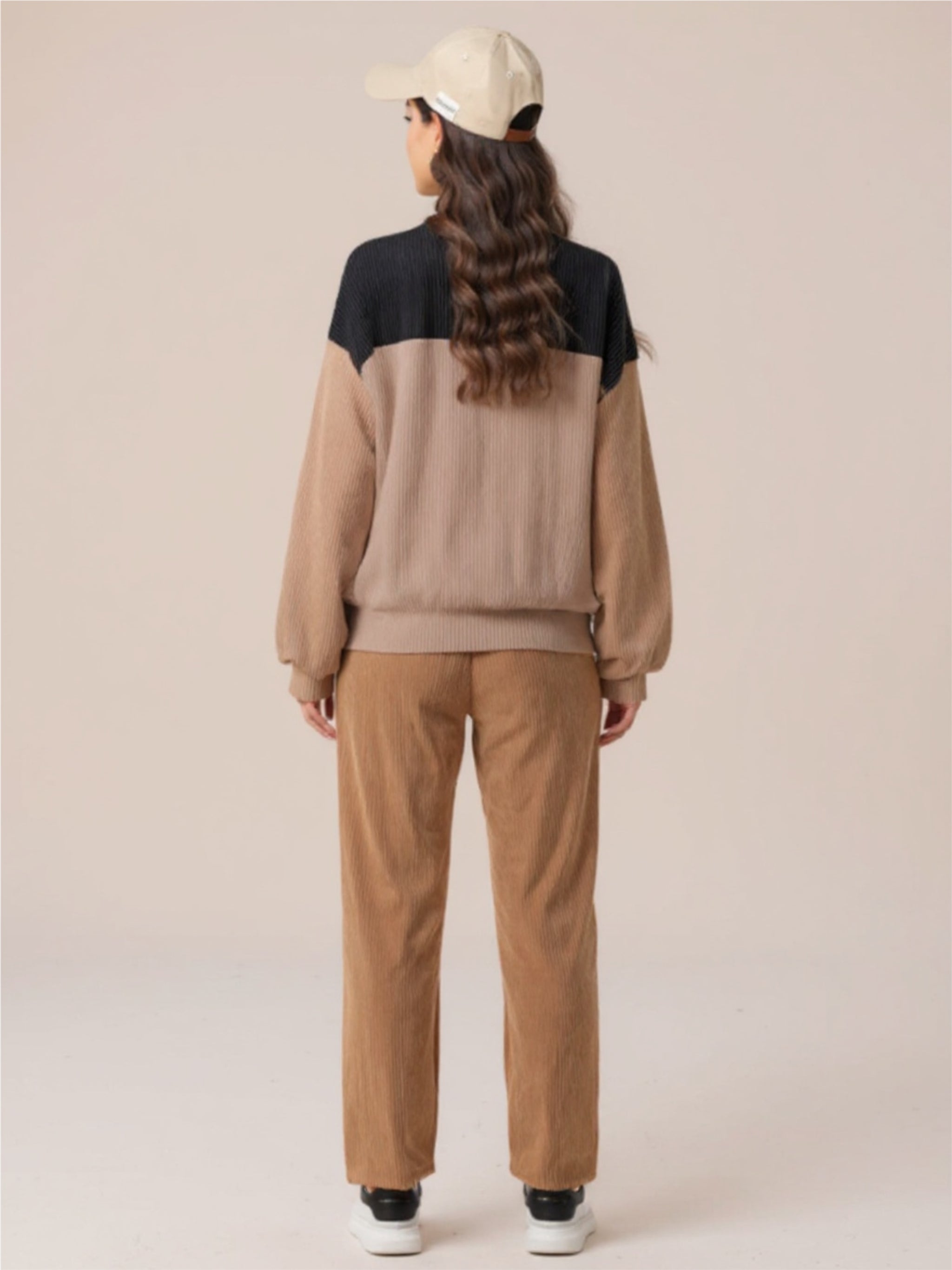 Color Block Dropped Shoulder Top & Pants Set