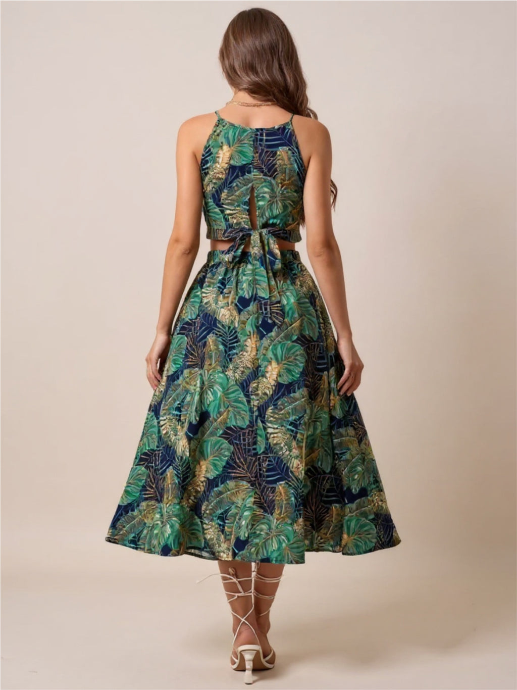 Printed Cami & Slit Skirt Set