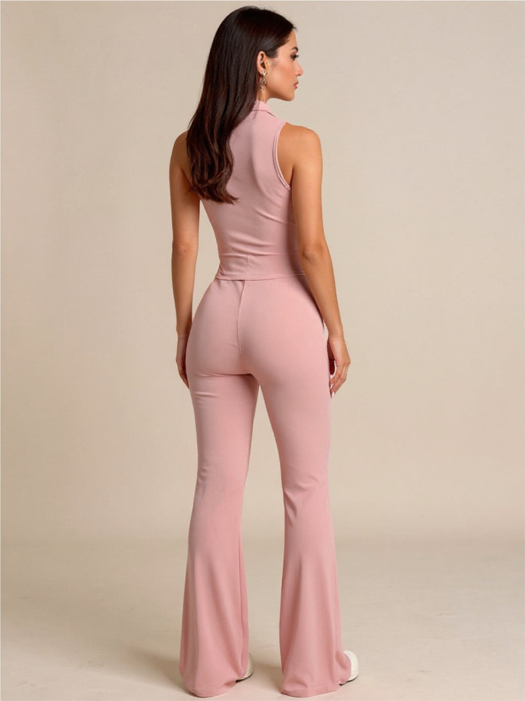 Sleeveless Zip Front Top & Pants Set