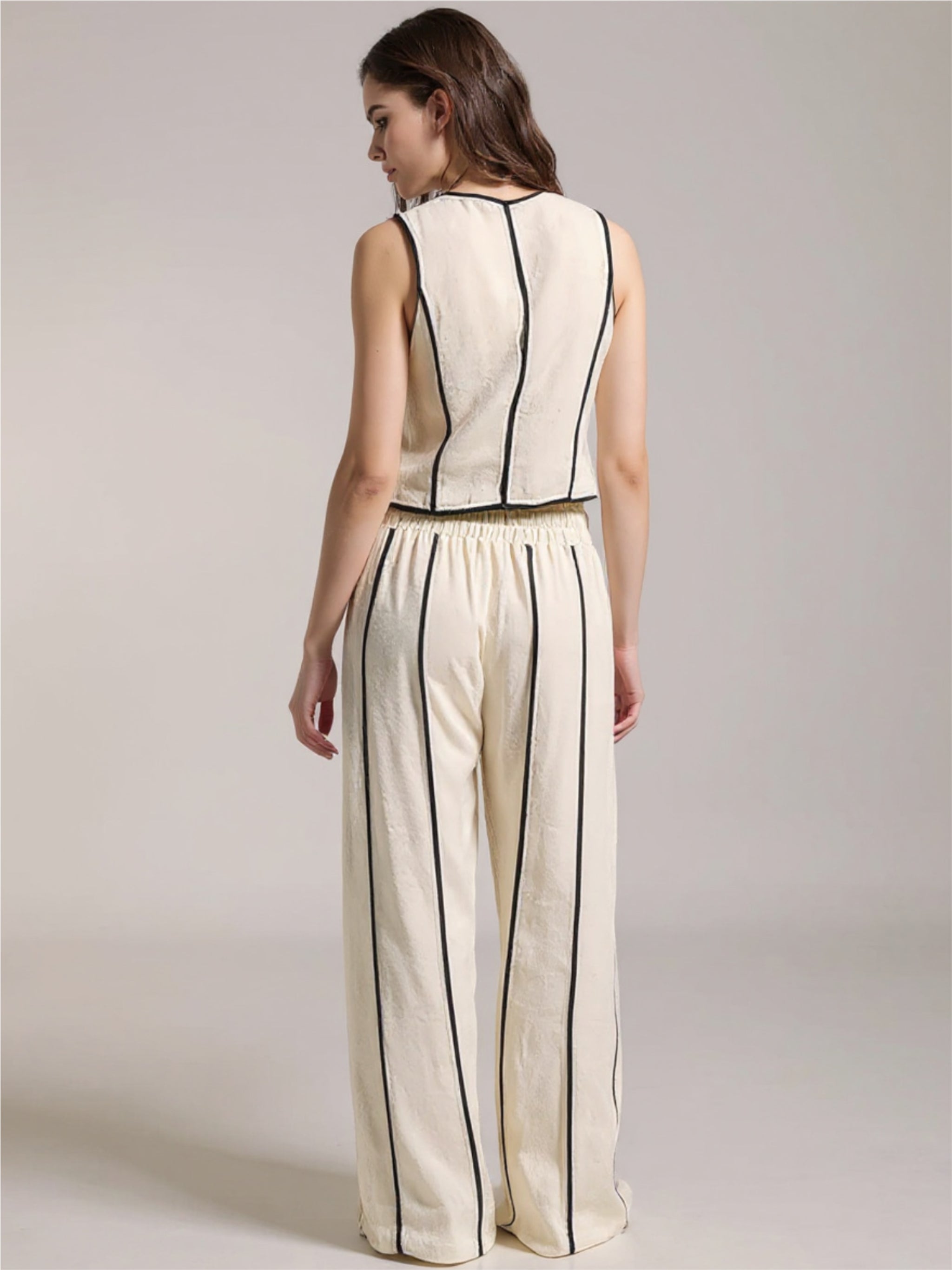 Stripe Vest & Pants Two-Piece Set