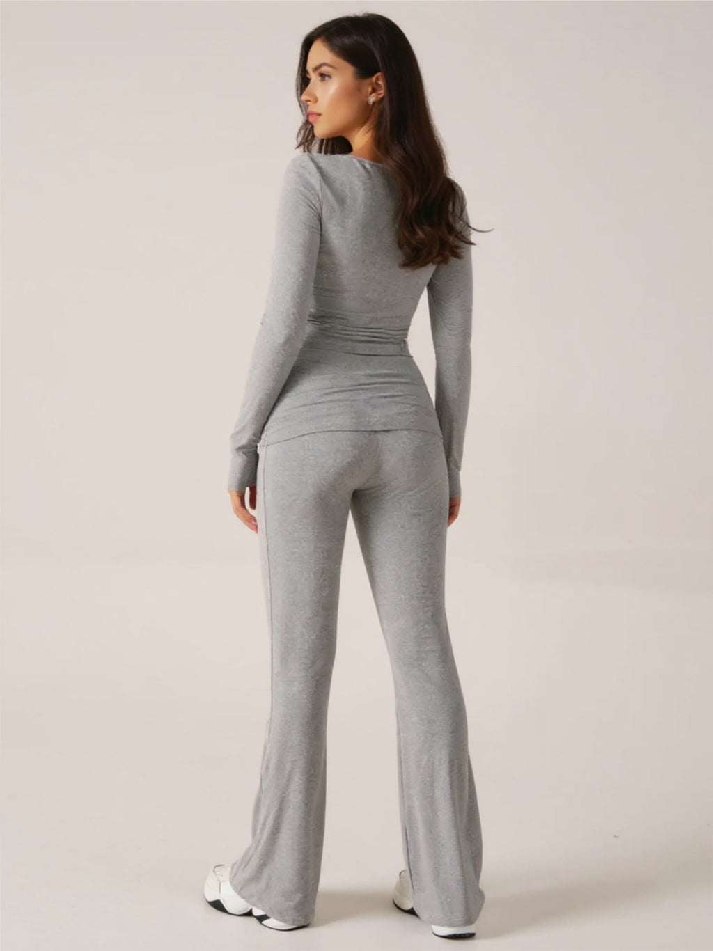 Ruched Long Sleeve Top & Pants Set